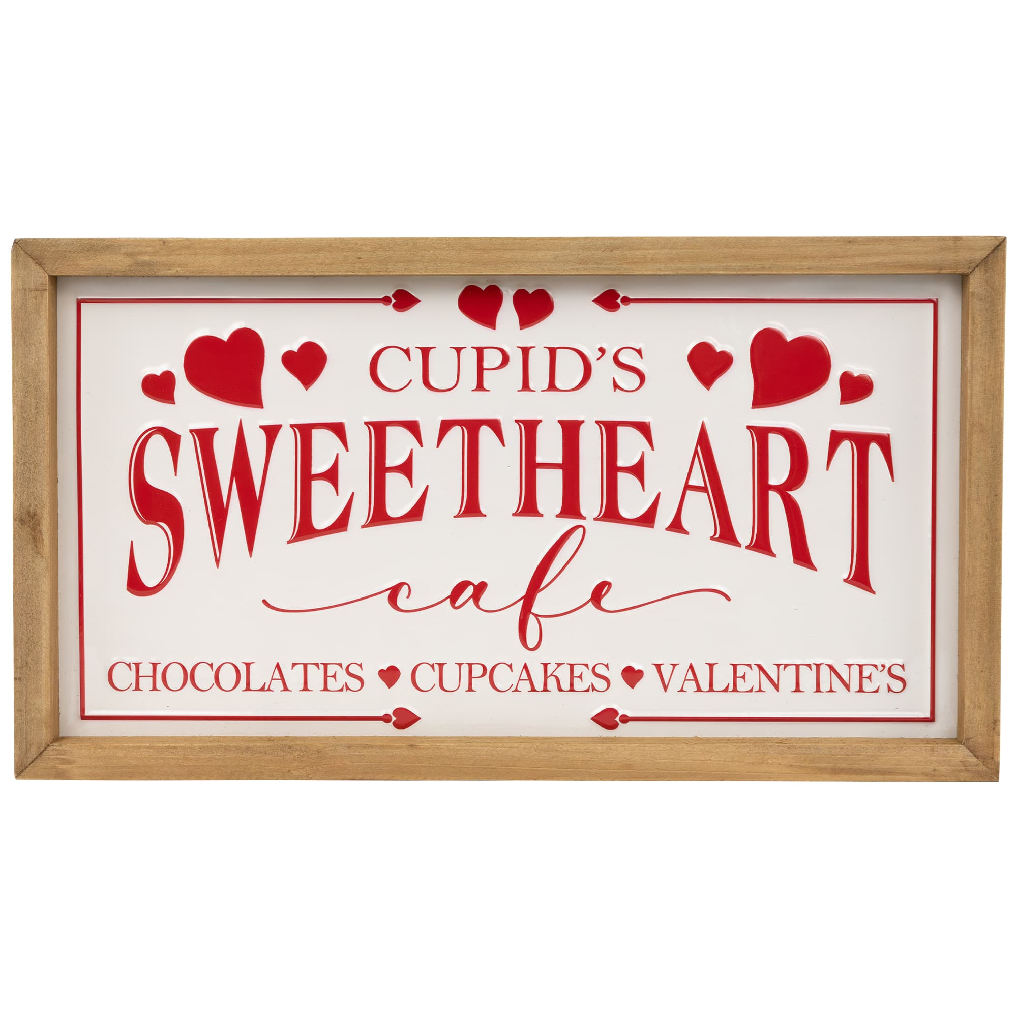 15.75" Cupid's Sweetheart Cafe Valentine's Day Framed Wall Sign