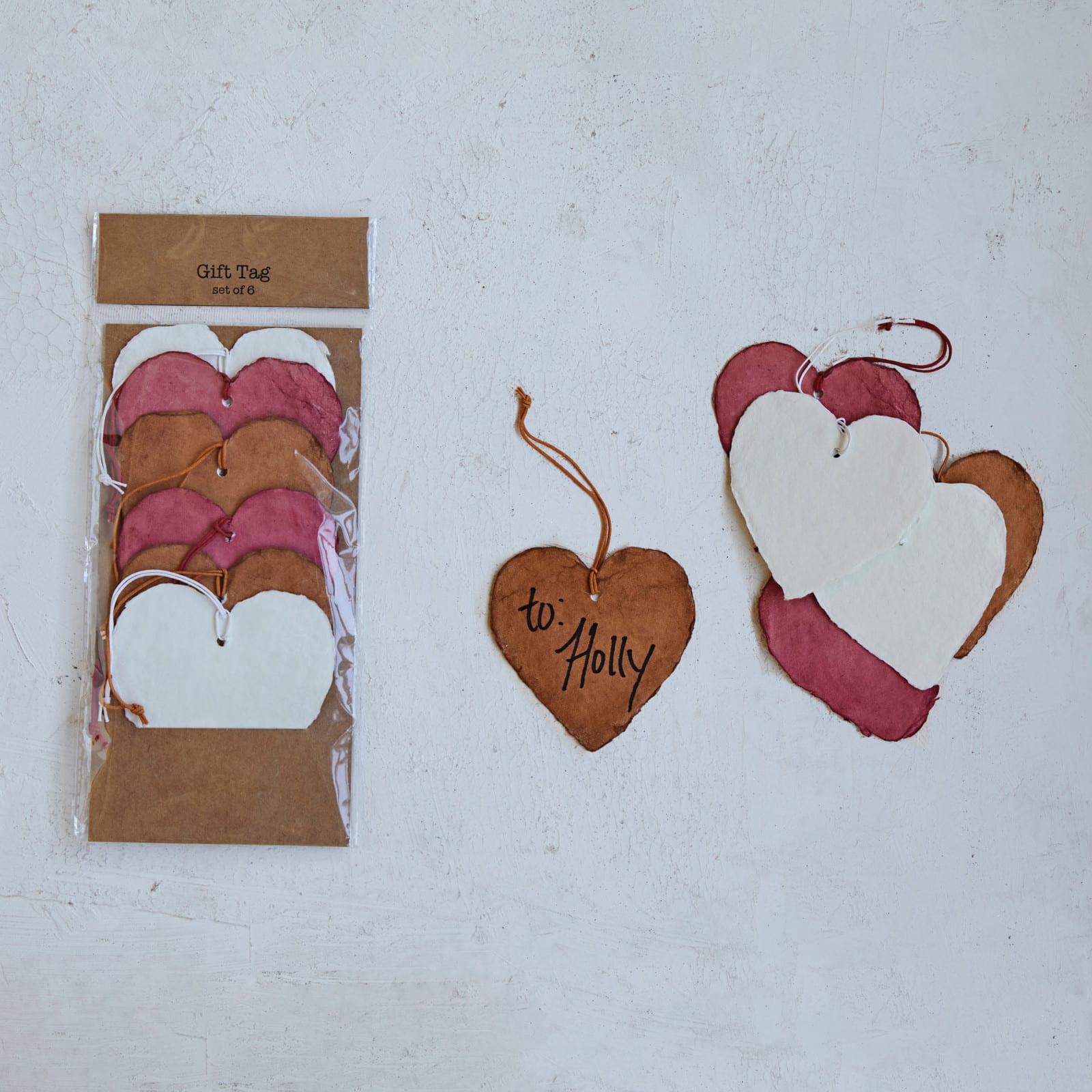 Hello Honey&#xAE; Handmade Recycled Paper Heart Gift Tag Set