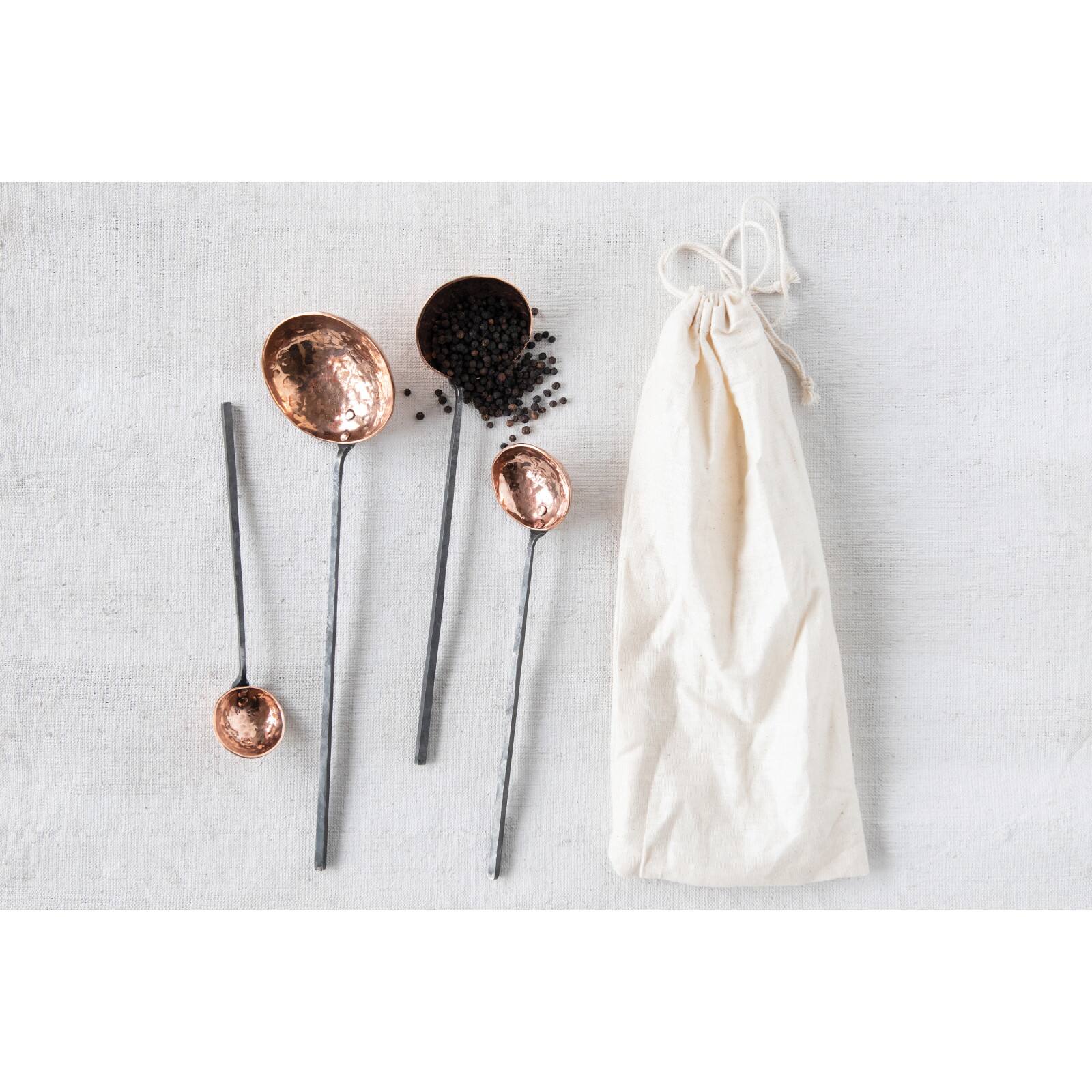 Hello Honey® Hammer-Textured Copper Ladles with Smooth Handles Set