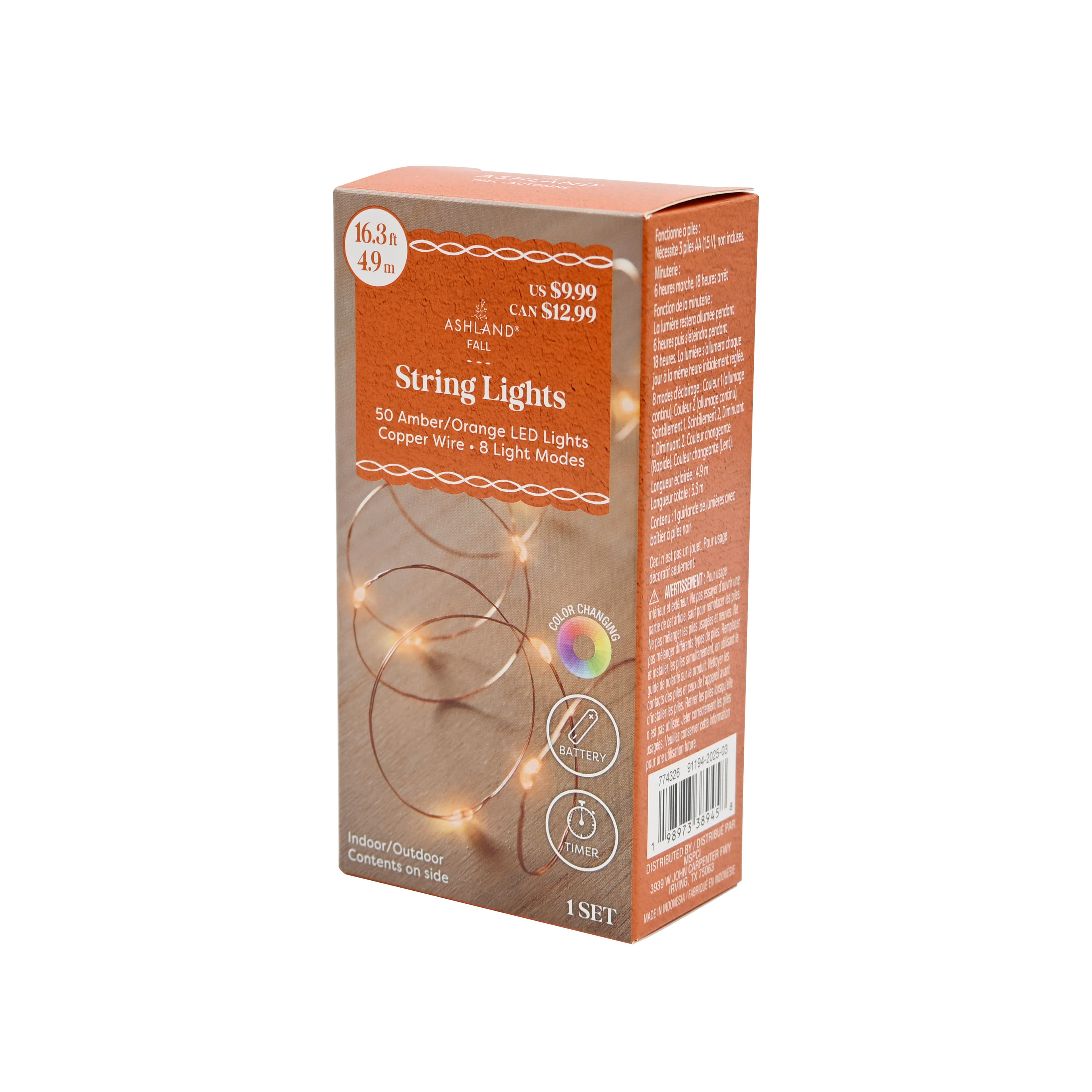 50ct. Amber/Orange LED String Lights by Ashland®