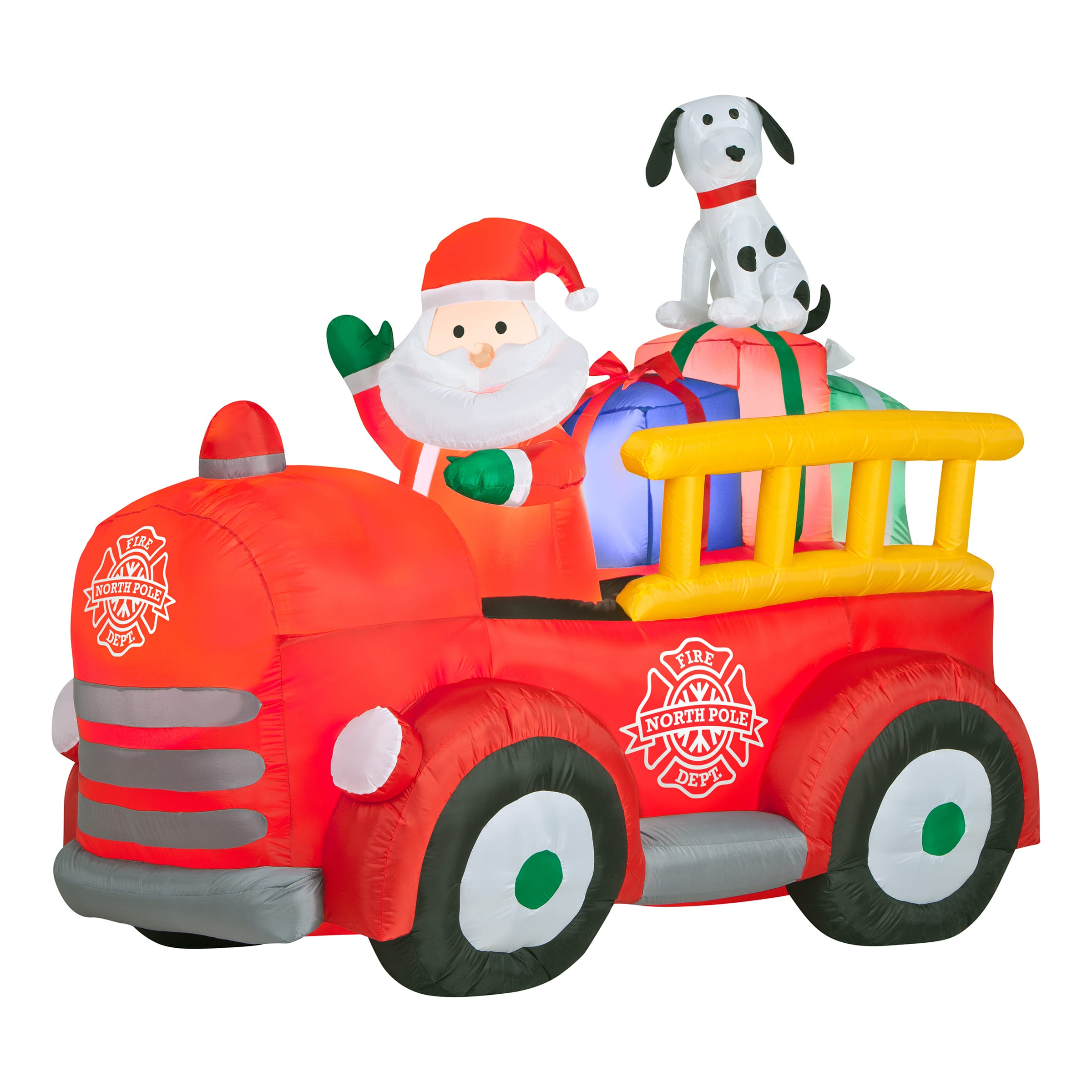 6ft. Inflatable Santa in Vintage Firetruck | Michaels