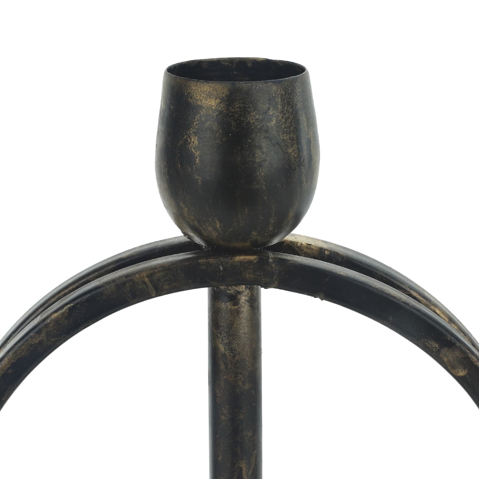 8&#x22; Antique Gold Circle Taper Candle Holder by Ashland&#xAE;