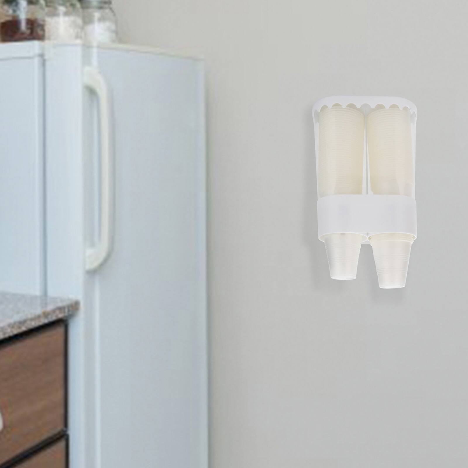 Mind Reader White Double-Tube Top Fill Disposable Cup Dispenser