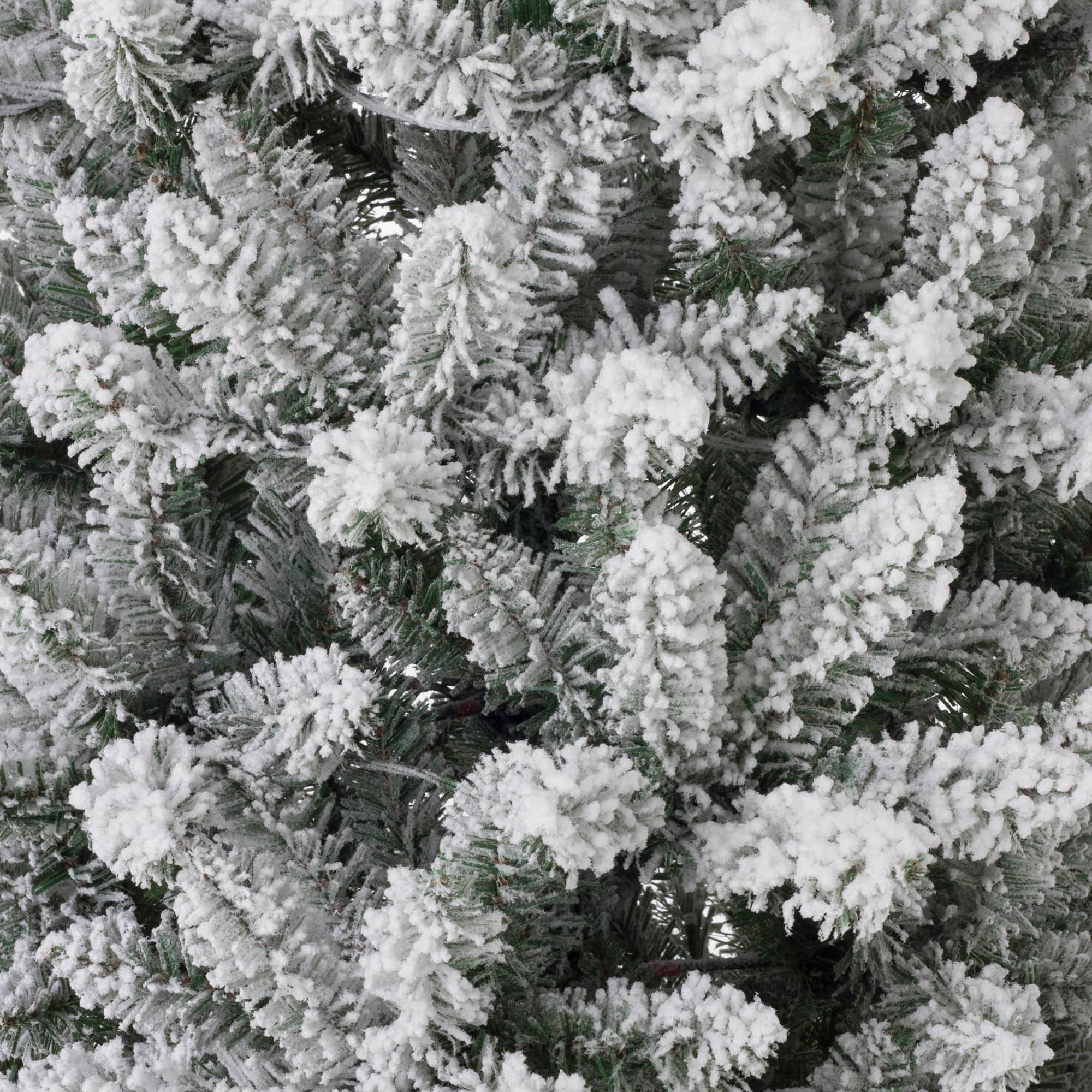 11ft. Pre-Lit Flocked Fir Slim Artificial Christmas Tree, Warm White LED Lights