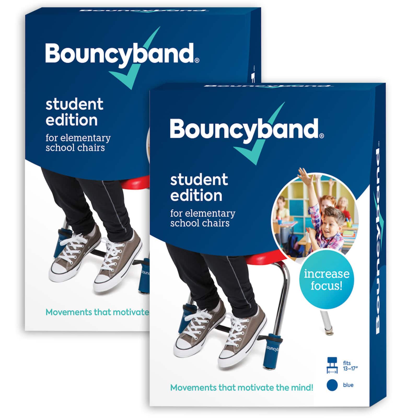 Bouncyband&#xAE; Blue Bands for Elementary School Chair, 2ct.