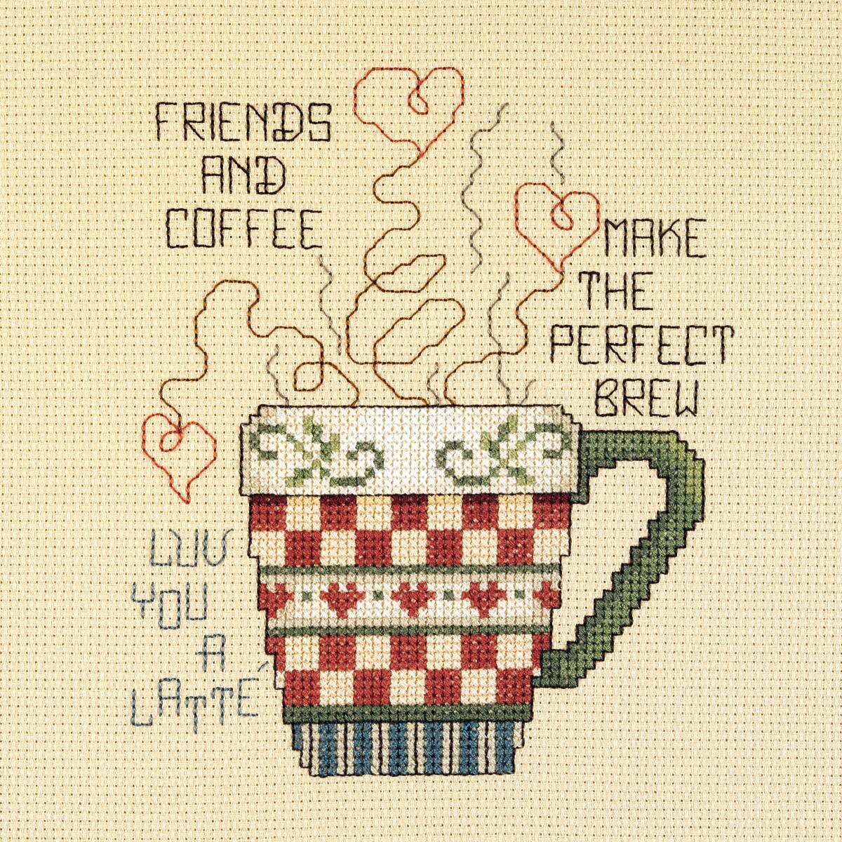 Janlynn® Friends & Coffee Mini Counted Cross Stitch Kit