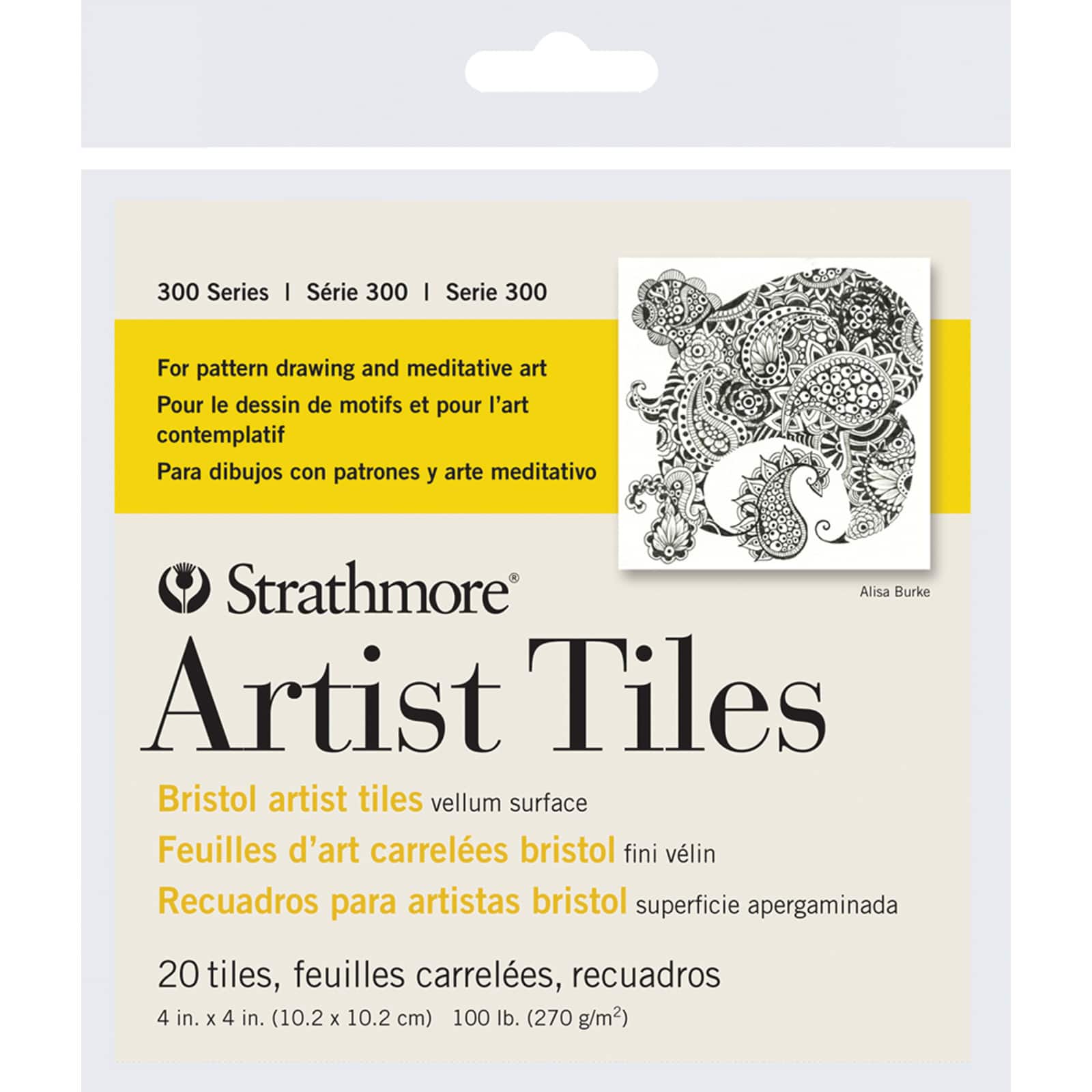 Strathmore&#xAE; 300 Series Bristol Vellum Artist Tiles, 4&#x22; x 4&#x22;