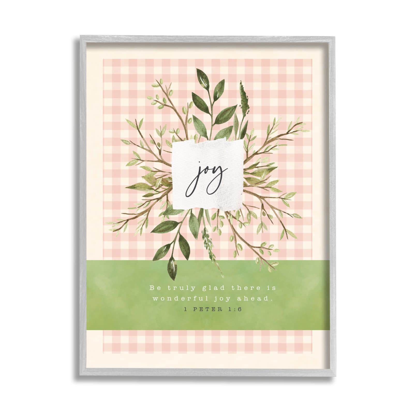 Stupell Industries Truly Glad There's Joy Ahead Proverb Peter 1:6 Framed Wall Art