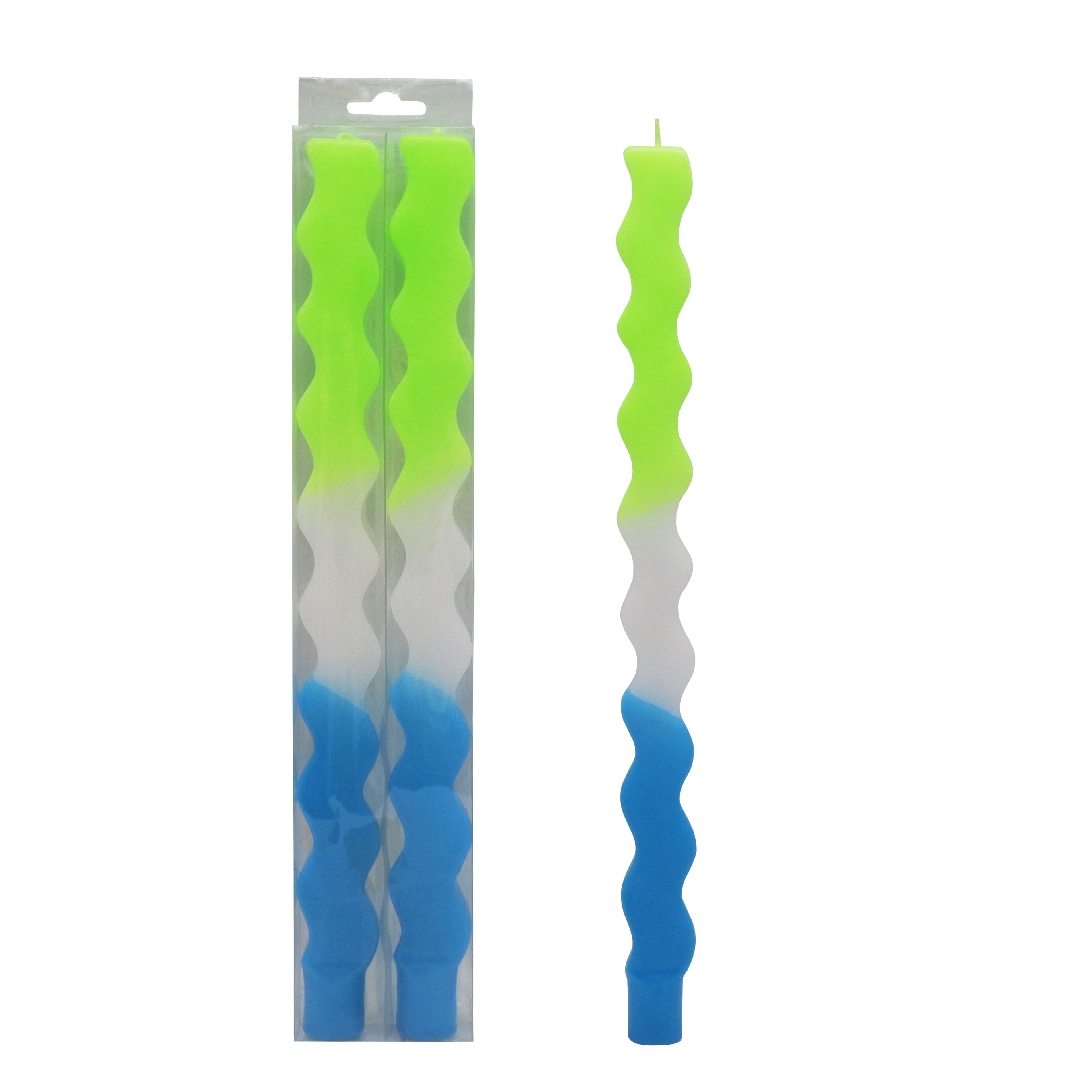12&#x22; Green Wavy Neon Taper Candles by Ashland&#xAE;, 2ct.