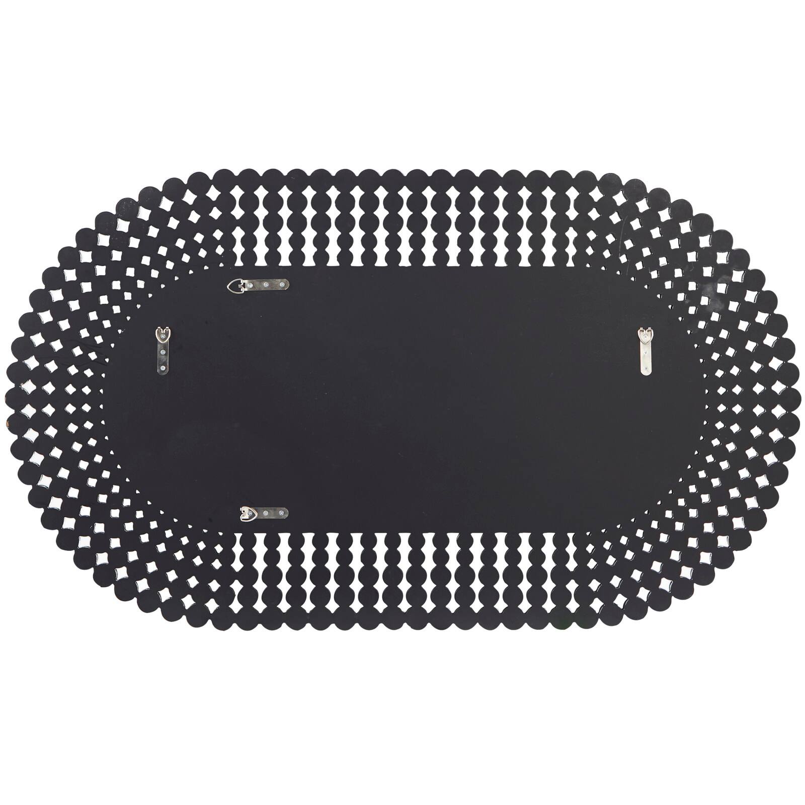 Silver Glass Radial Crystal Frame Wall Mirror 28" x 1" x 48"