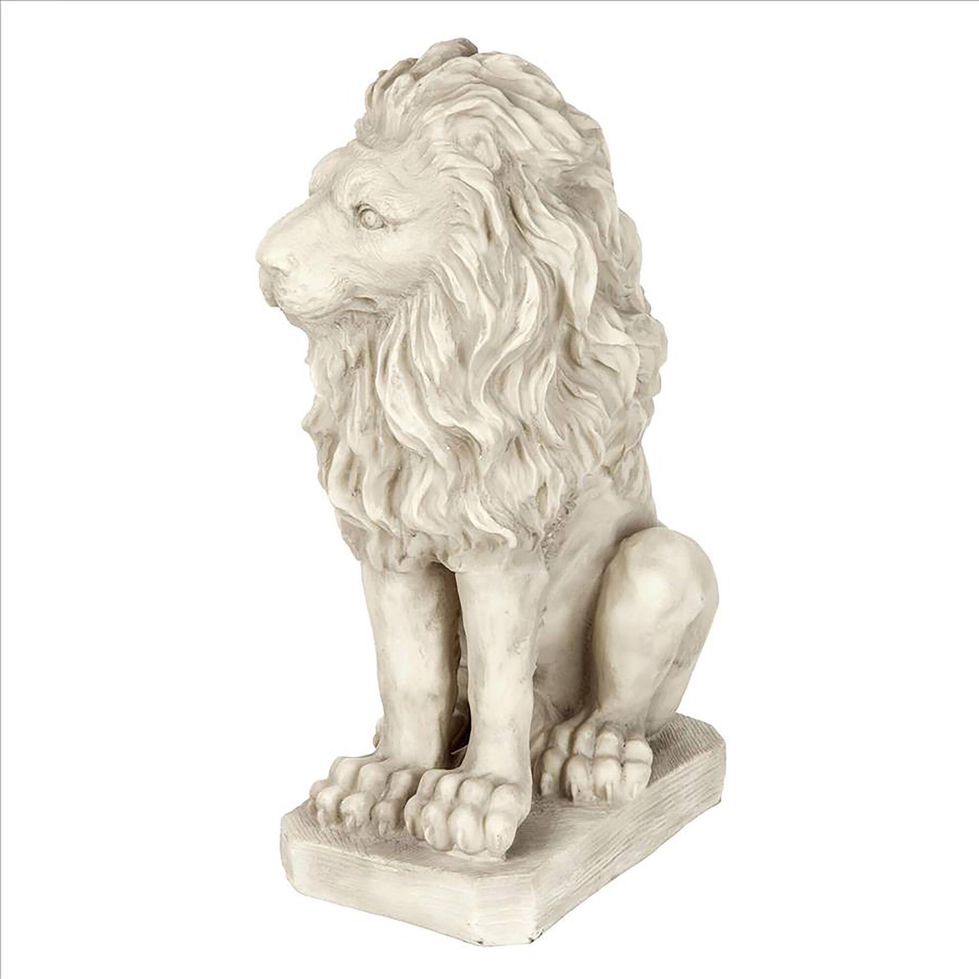 Design Toscano 21&#x22; Mansfield Manor Lion Sentinel Statue Looking Right