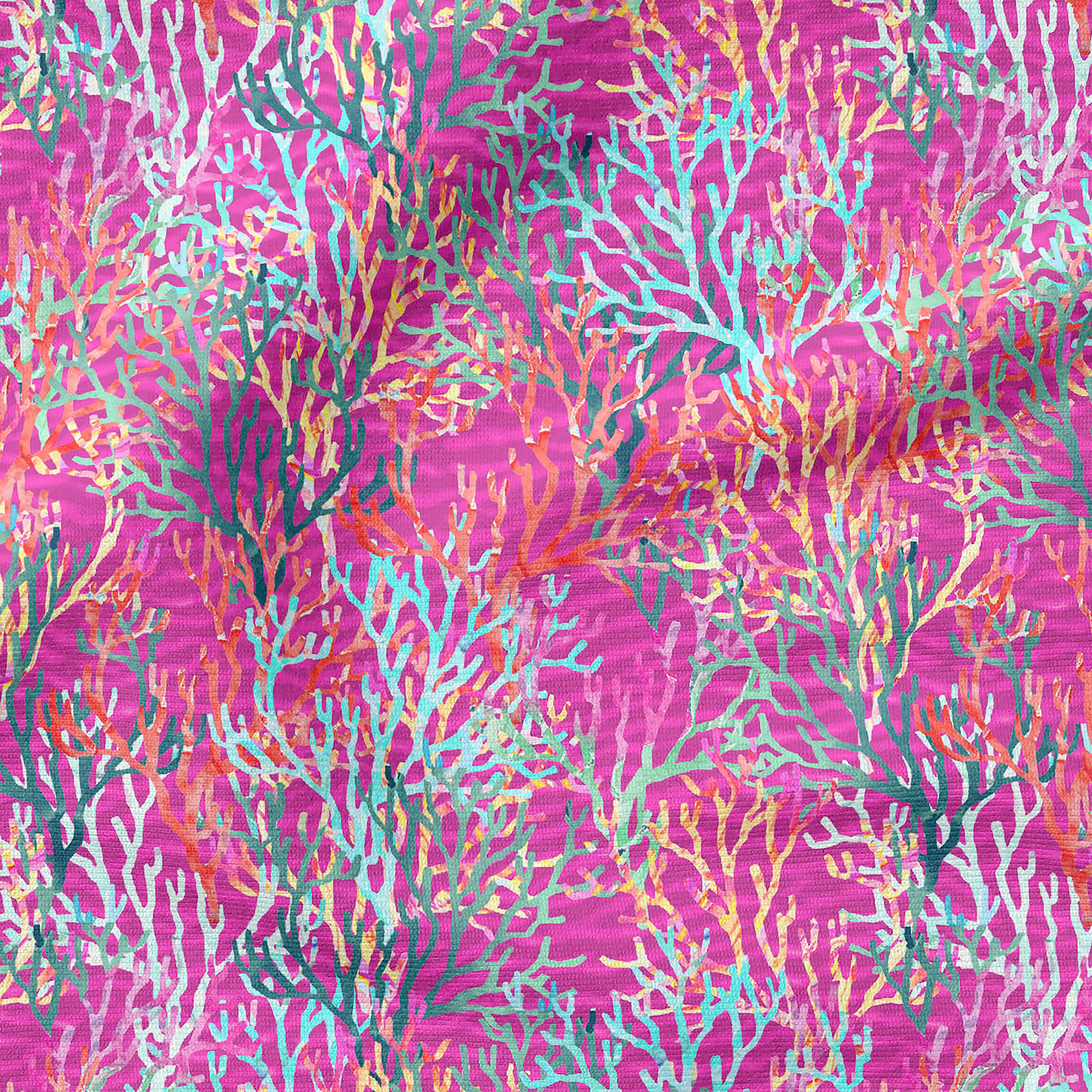 Fabric Editions Pink Deep Sea Coral Cotton Fabric