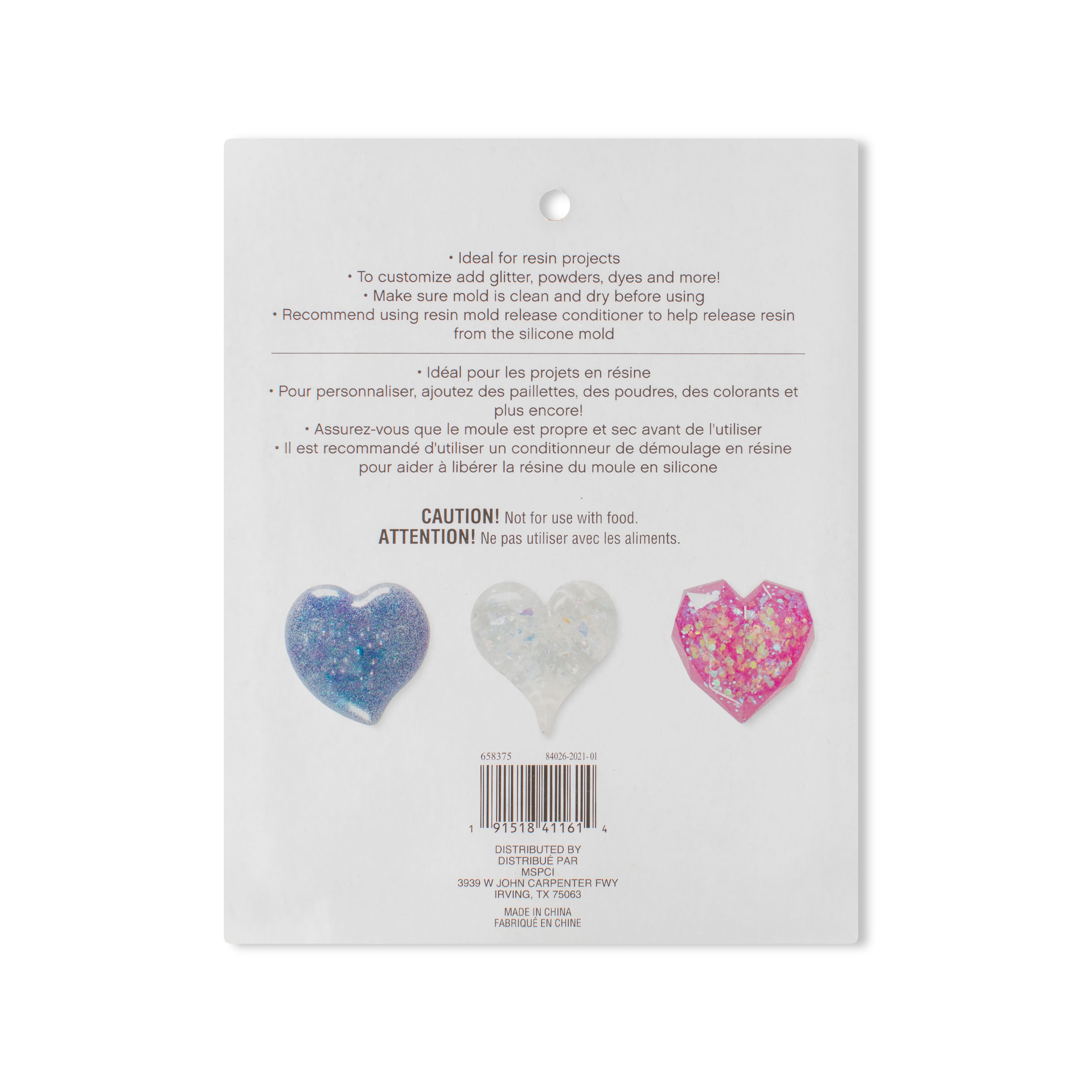 Double Heart Shaker Charm Silicone Mold