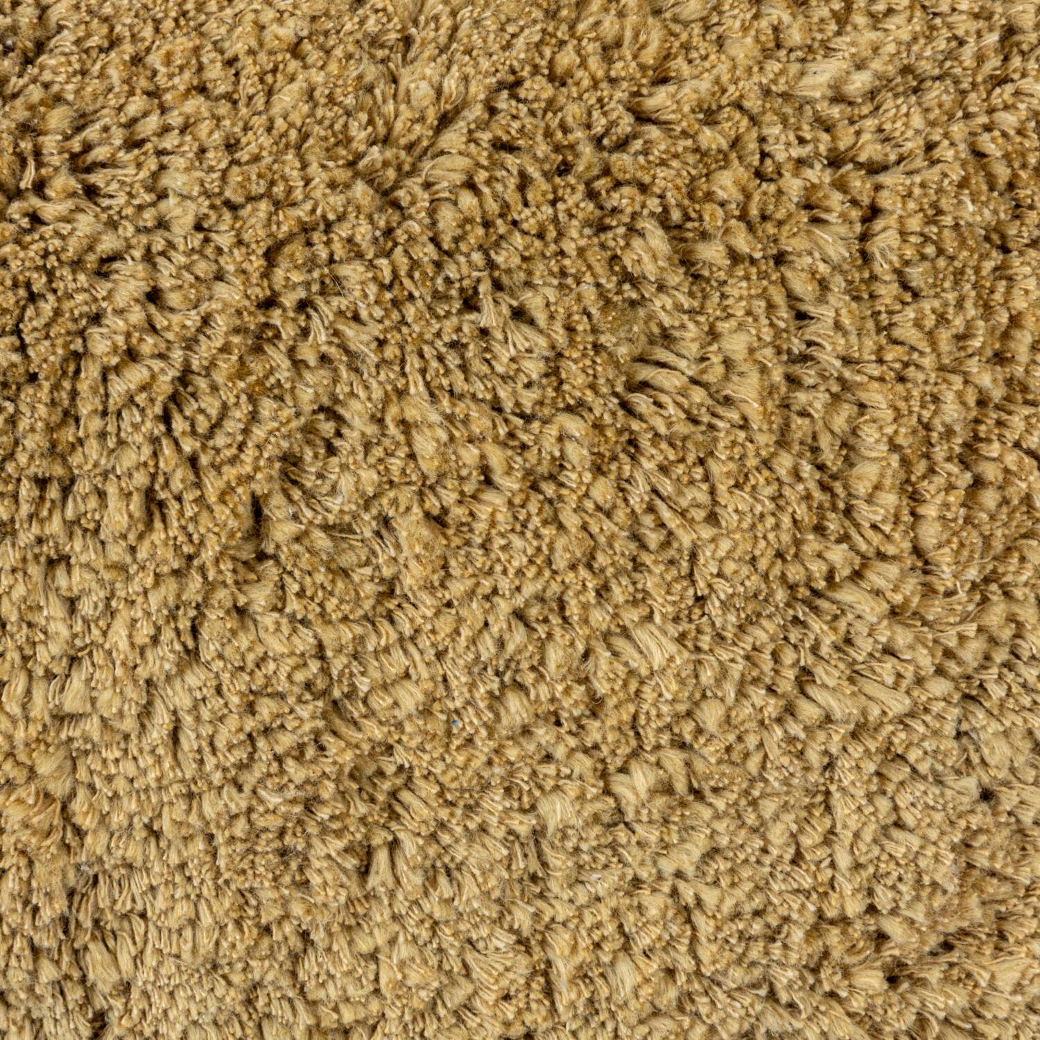 Hello Honey® Mustard Cotton Tufted Pillow with Natural Chambray Back