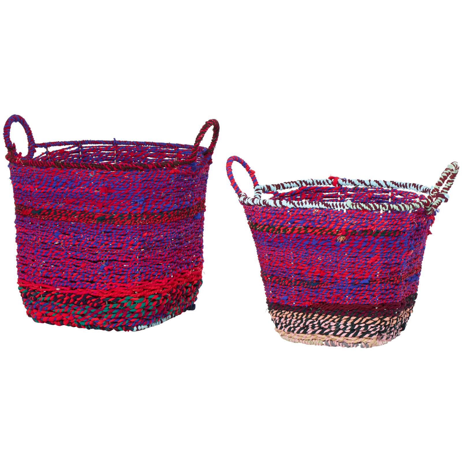 CosmoLiving by Cosmopolitan Multicolor Cotton Bohemian Storage Basket Set