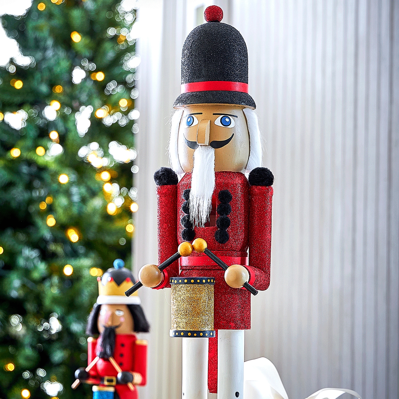 Ornement de Noël : casse-noisette avec tambour en bois