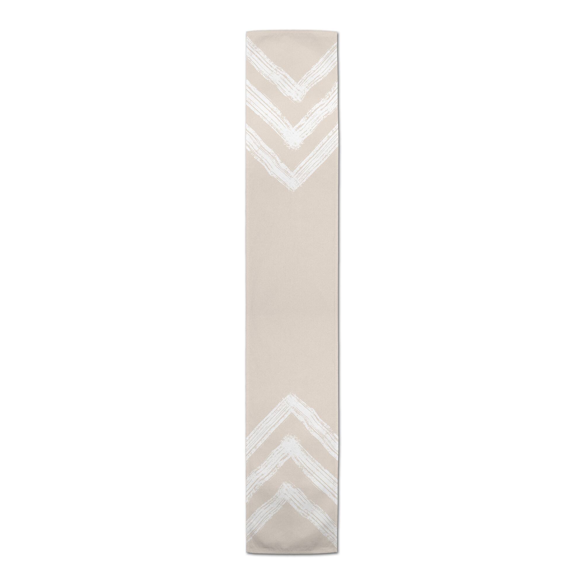 7.5ft. Neutral Zags Cotton Twill Table Runner
