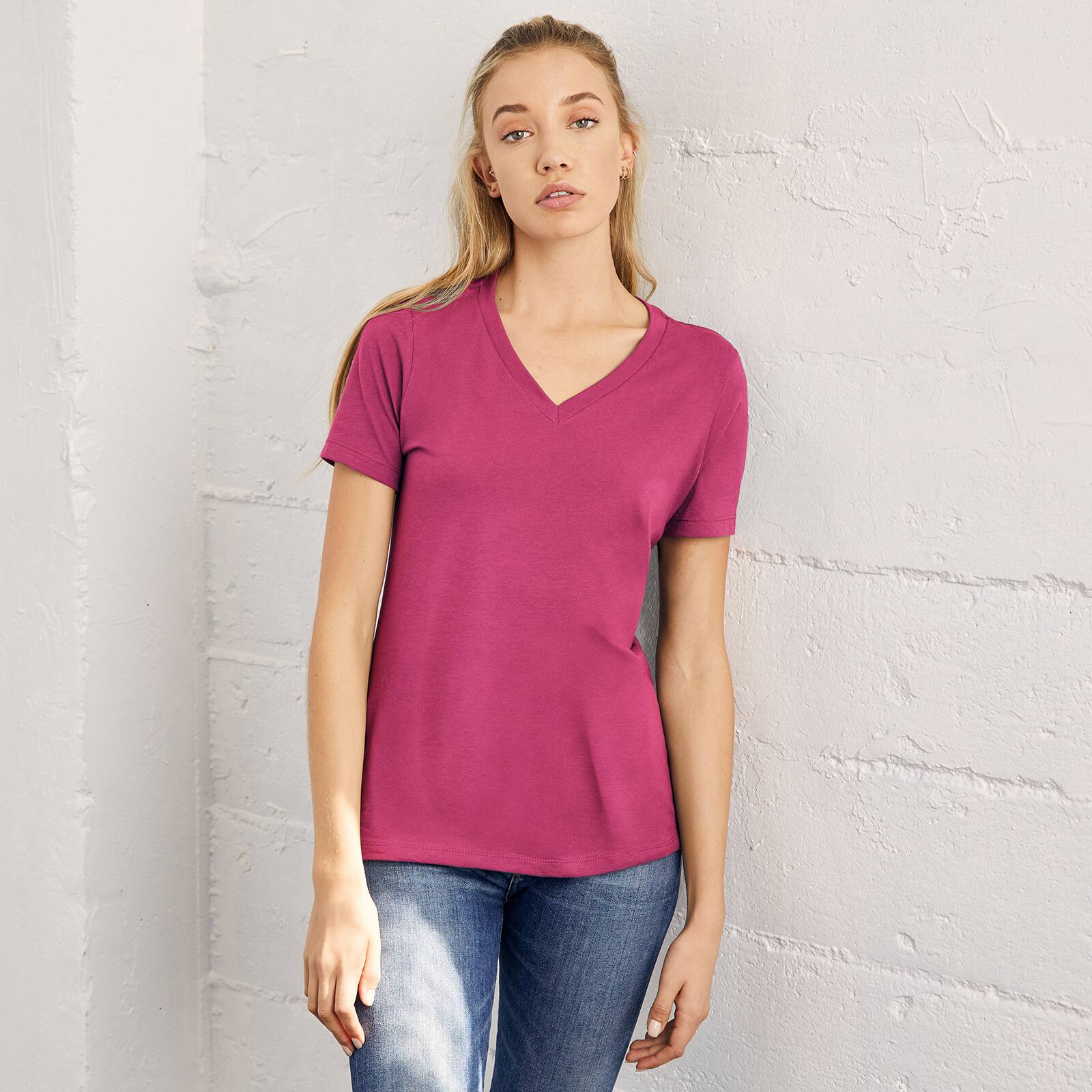 6 Pack: BELLA+CANVAS® Short Sleeve Women's V-Neck T-Shirt
