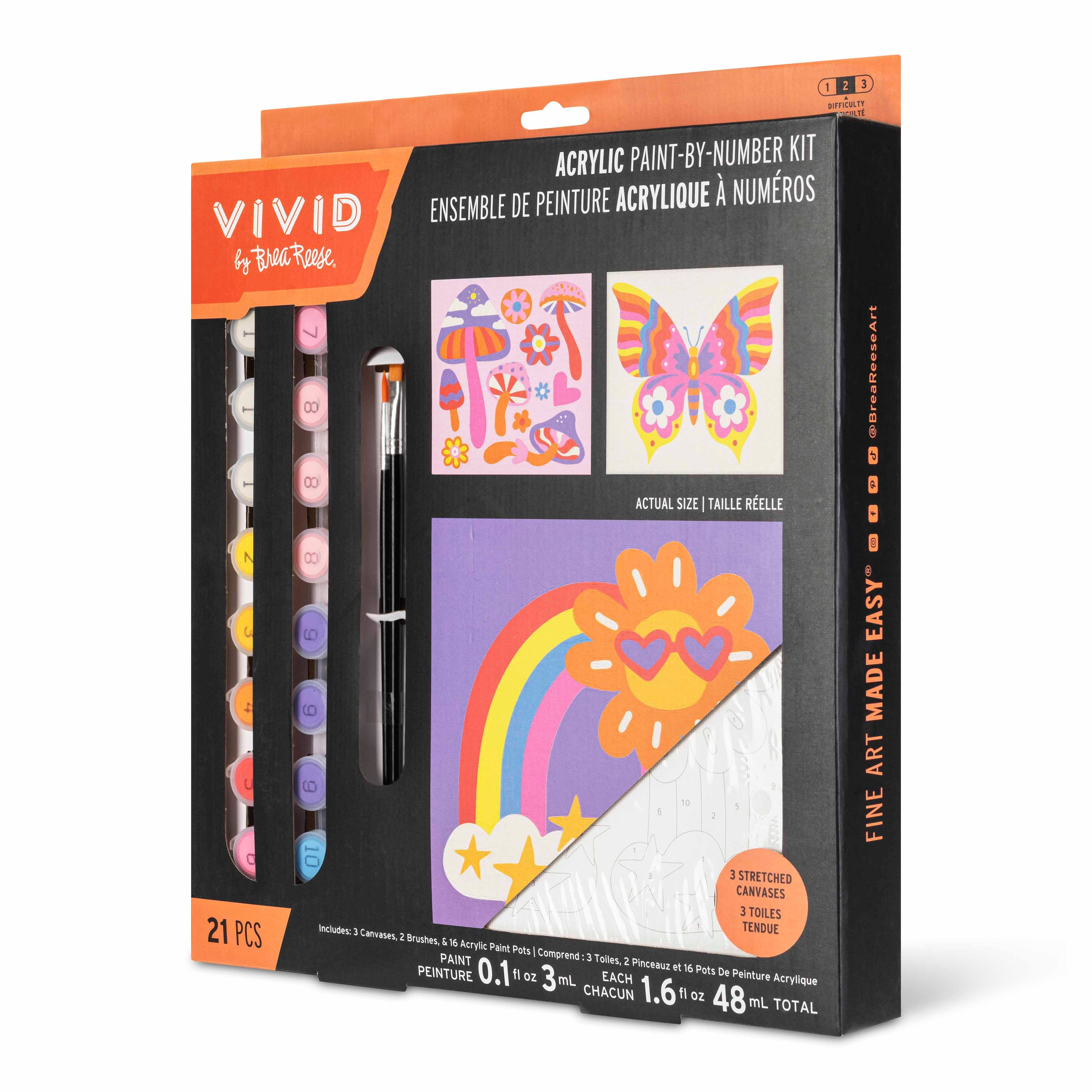 VIVID by Brea Reese&#xAE; Retro Squares Acrylic Paint-by-Number Kit