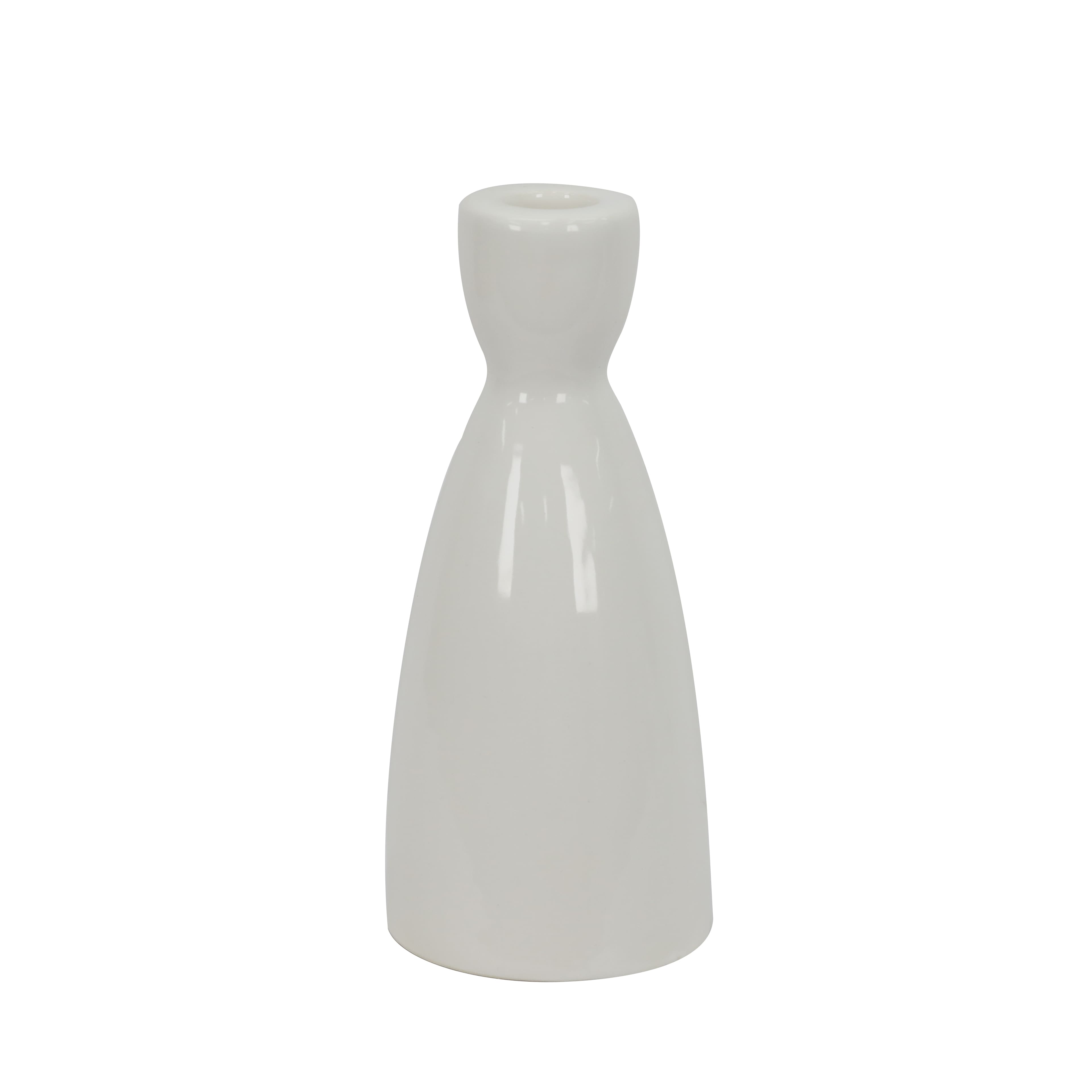 Basic Elements&#x2122; 6&#x22; White Ceramic Taper Candle Holder by Ashland&#xAE;