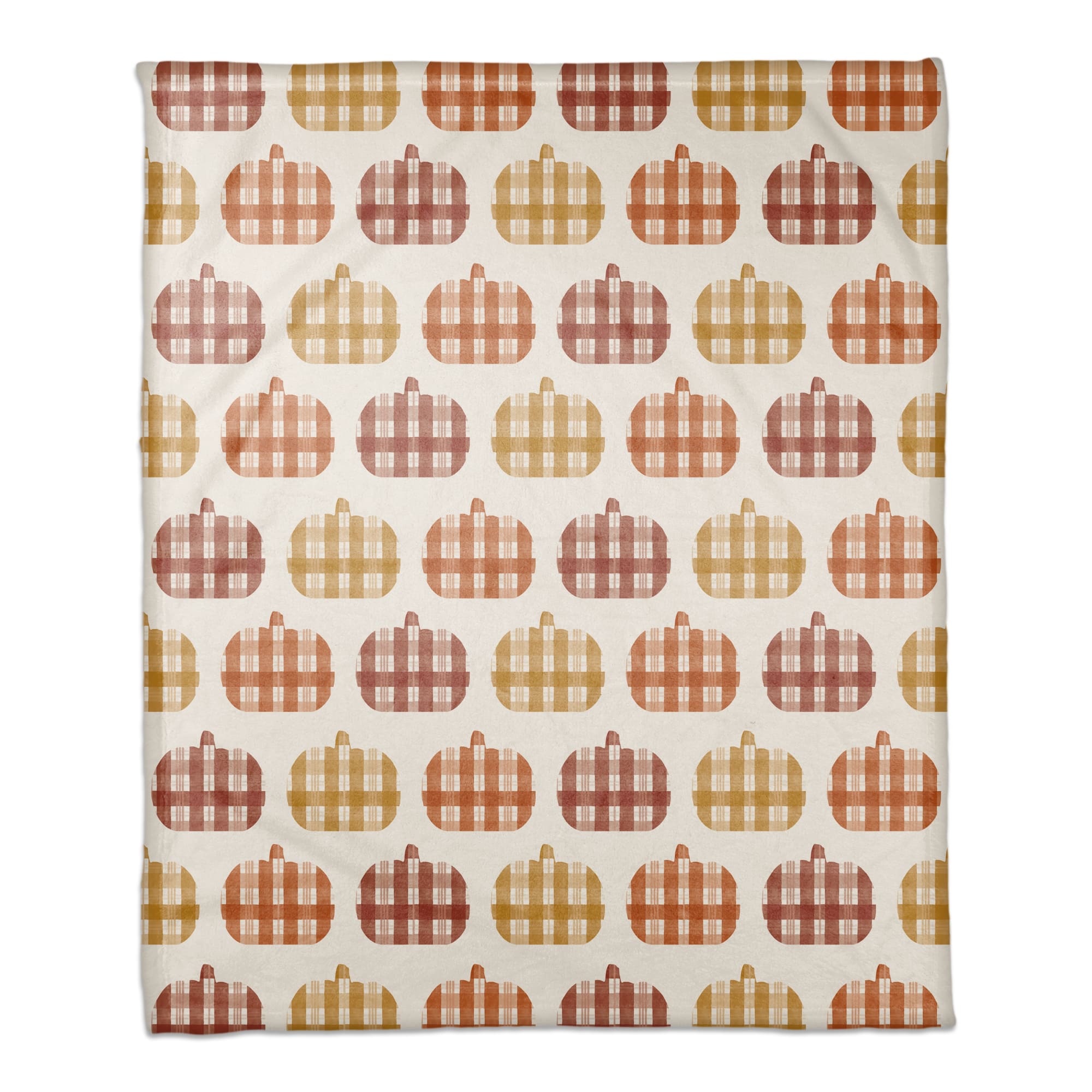 Plaid Pumpkins Coral Fleece Blanket