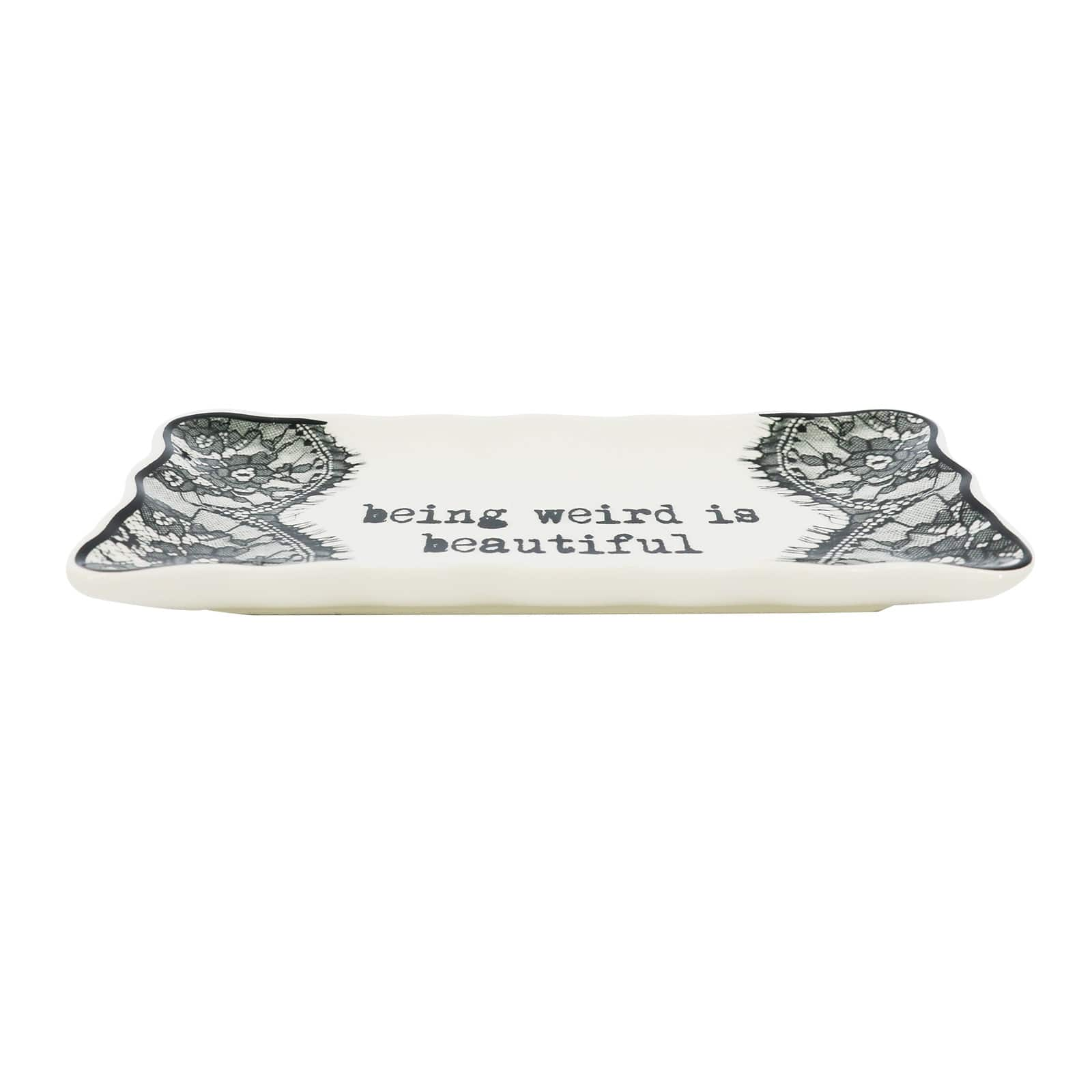 7&#x22; Being Weird is Beautiful Ceramic Tray by Ashland&#xAE;