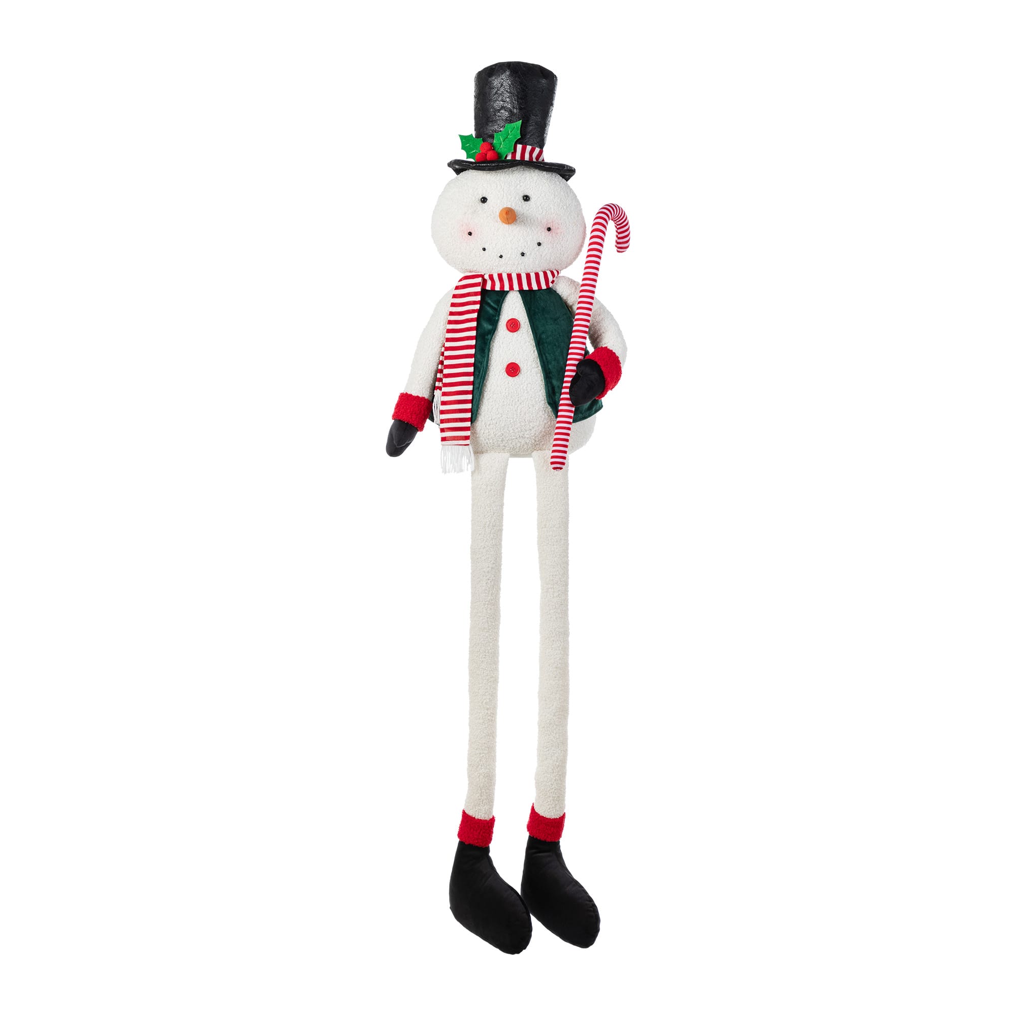 Glitzhome&#xAE; 60&#x22;H Christmas Oversized Fabric Snowman With Dangle Legs