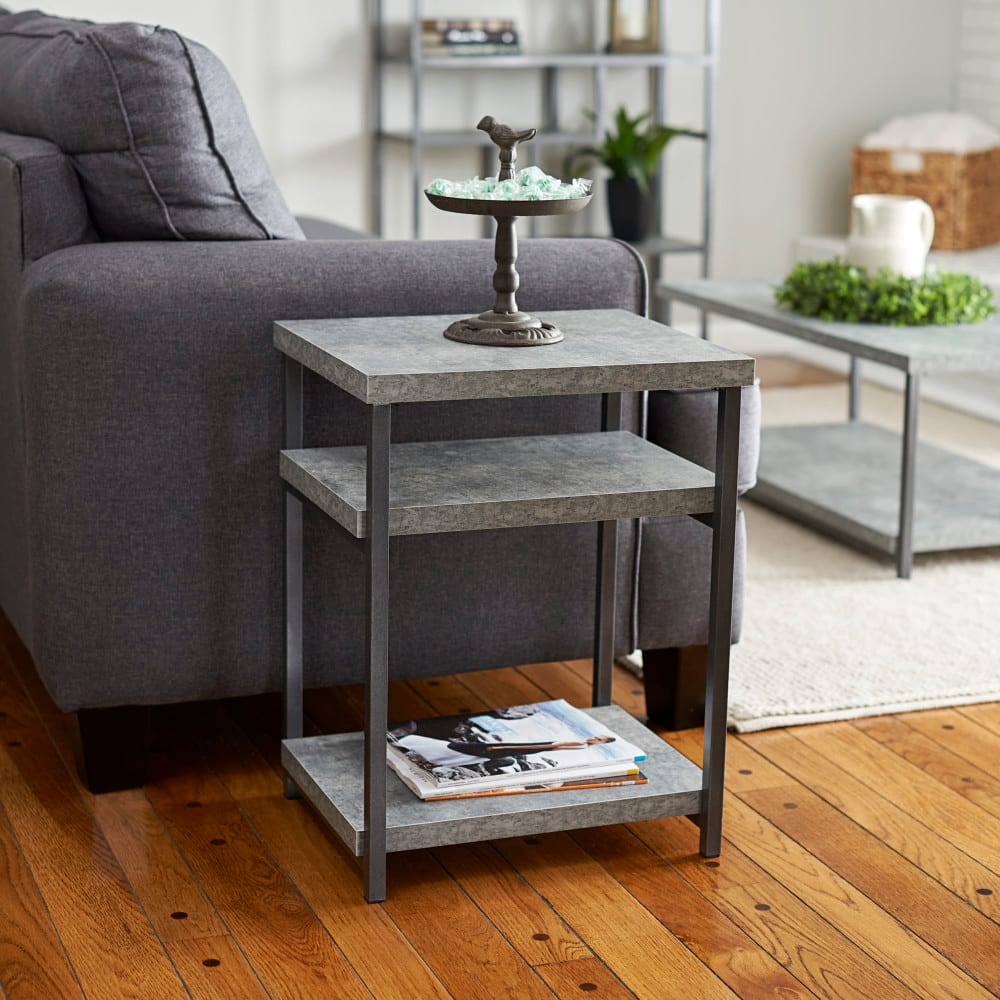 Household Essentials Jamestown 2-Shelf End Table