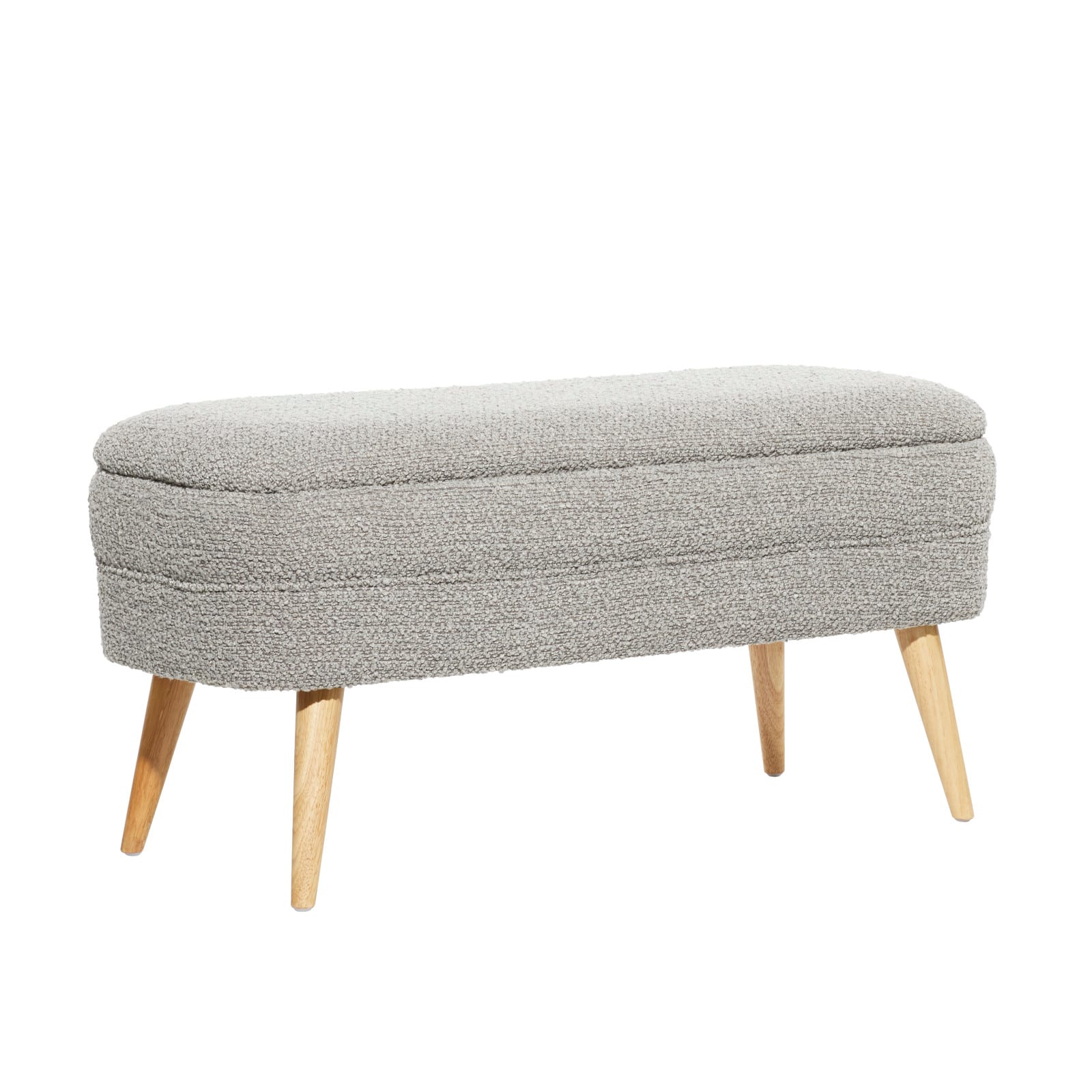 40" Contemporary Polyester & Wood Storage Bench