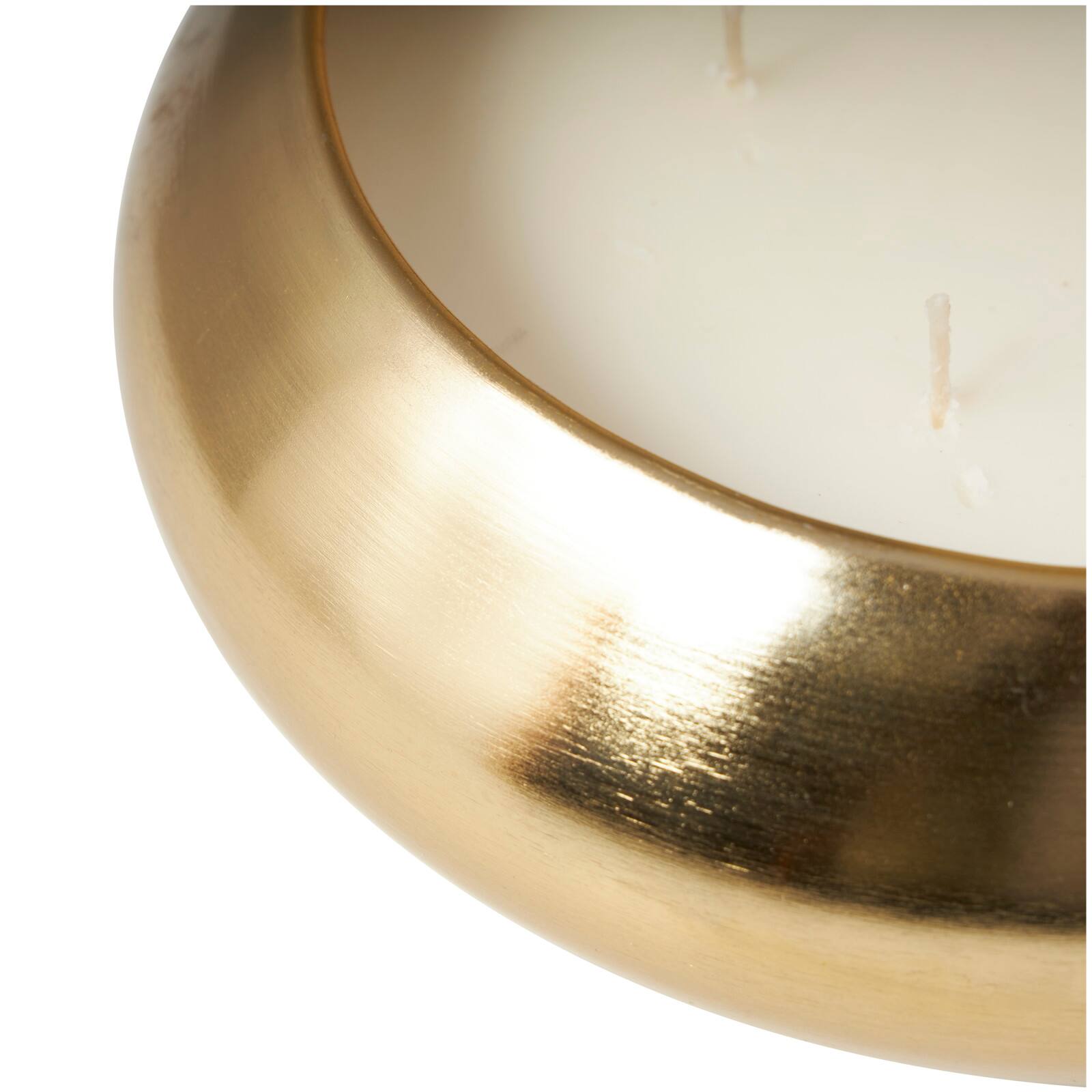Jasmine Scented 4-Wick Candle in Gold Bowl