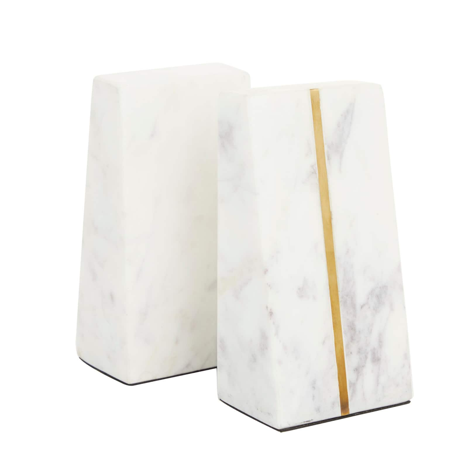 CosmoLiving by Cosmopolitan White Marble Glam Bookends, 6&#x22; x 3&#x22; x 2&#x22;