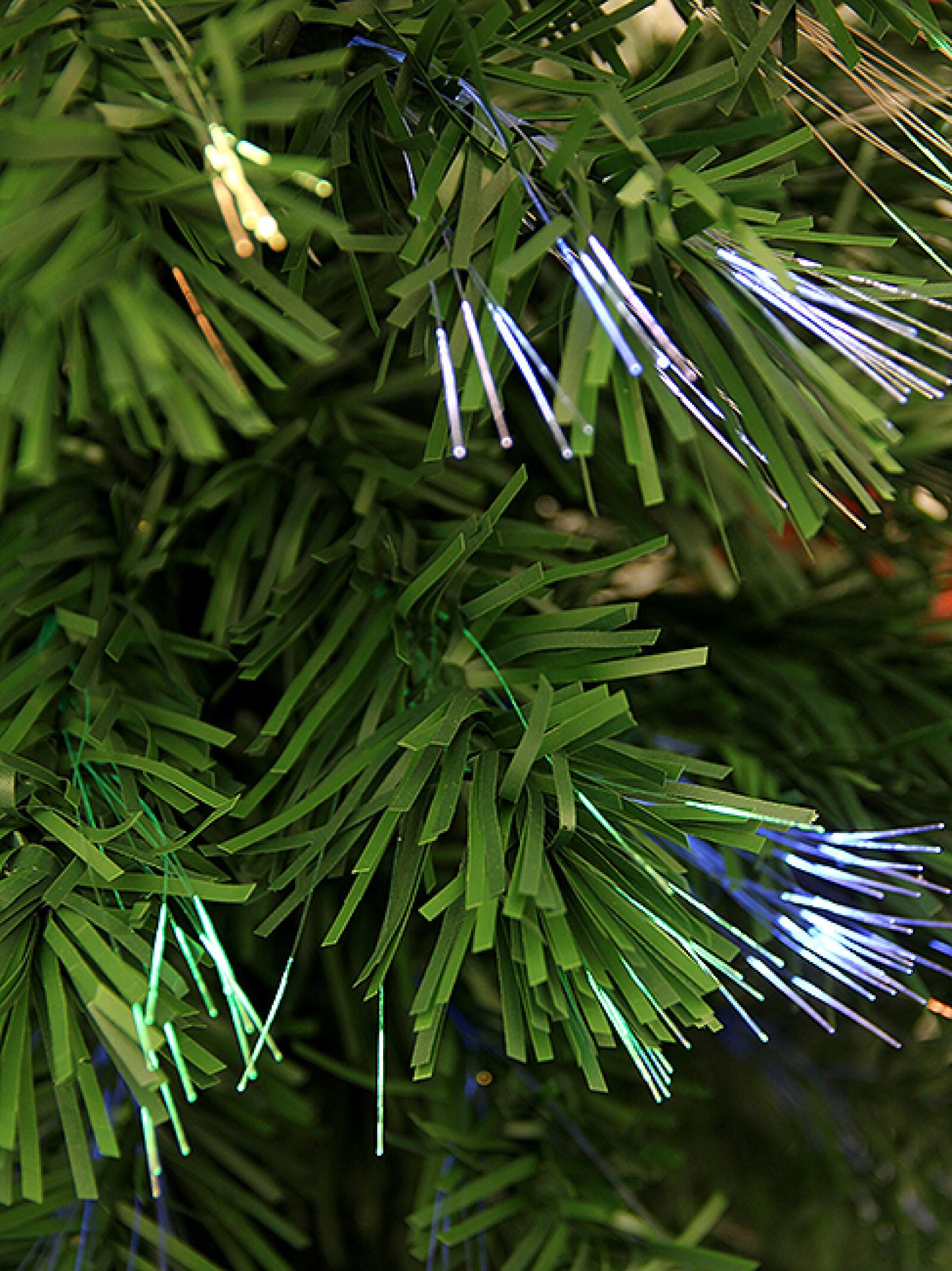 4ft. Fiber Optic Color Changing Artificial Christmas Tree with Red Poinsettias & Star