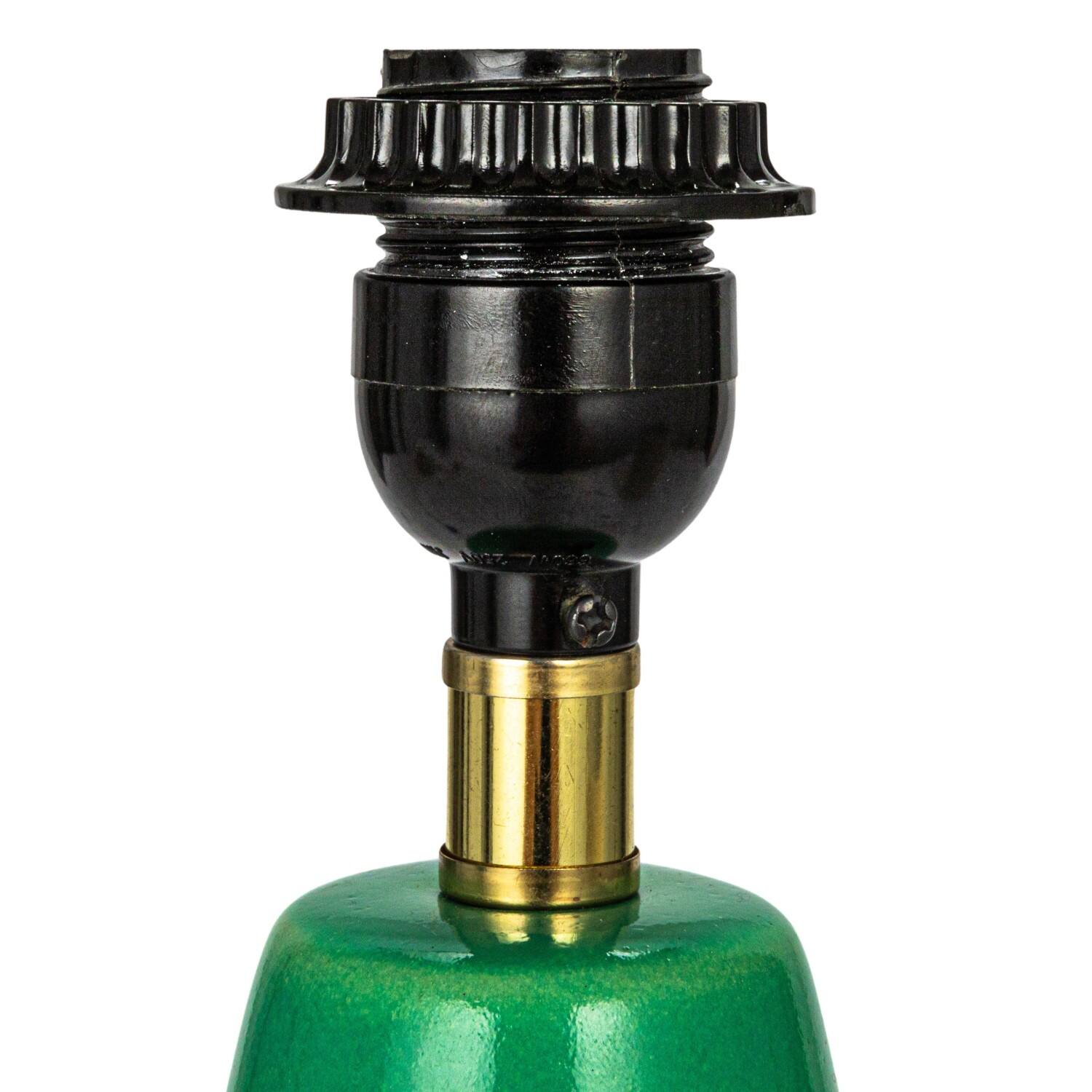 Hello Honey® 27.5" Green Reactive Glaze Ceramic Table Lamp with Linen Shade