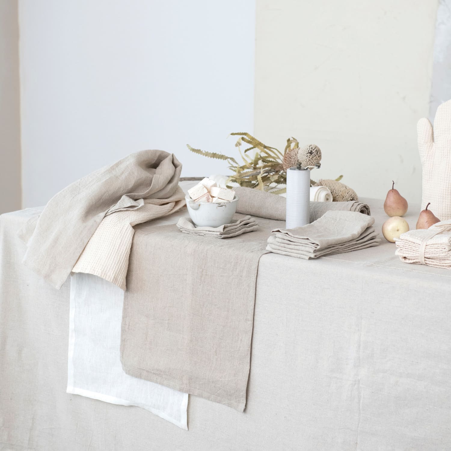Hello Honey® 108" Stonewashed Linen Table Runner