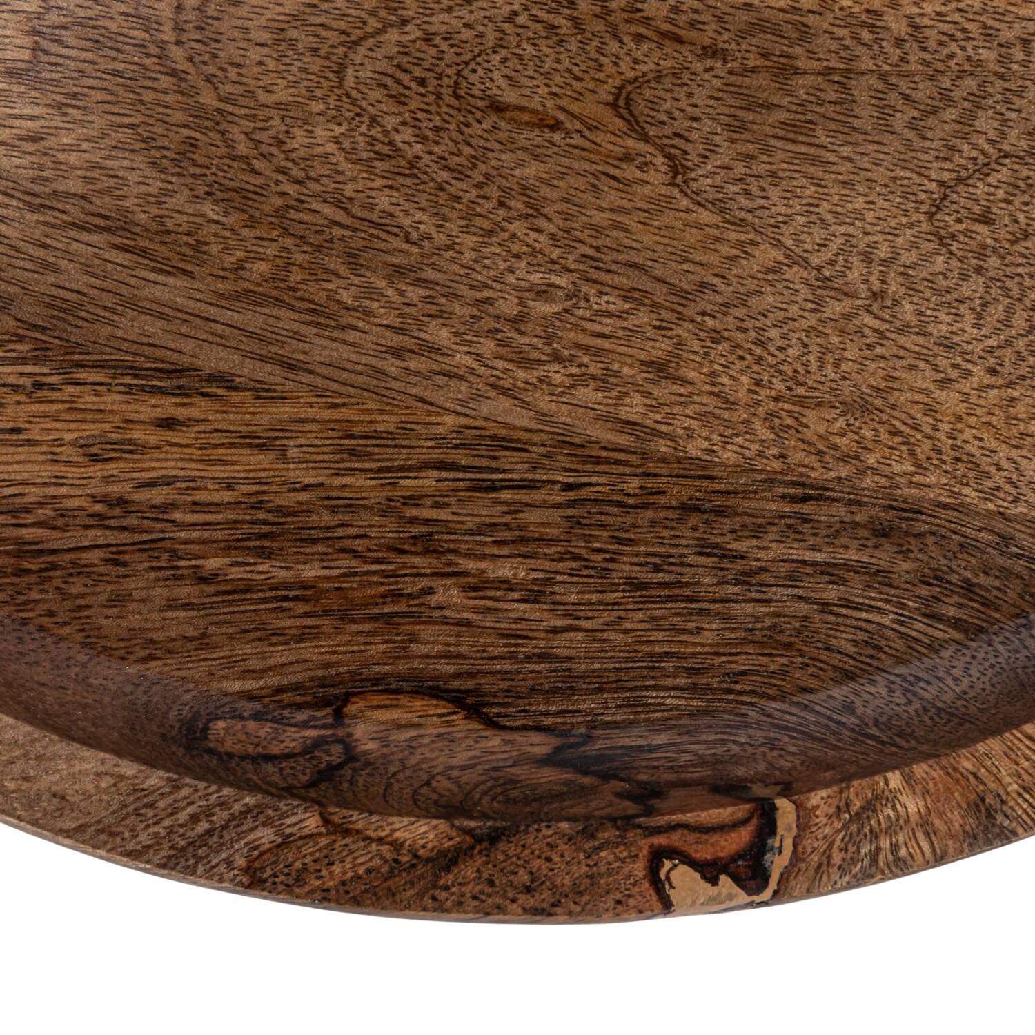 Hello Honey&#xAE; 16&#x22; Round Natural Mango Wood 2-Tier Tray