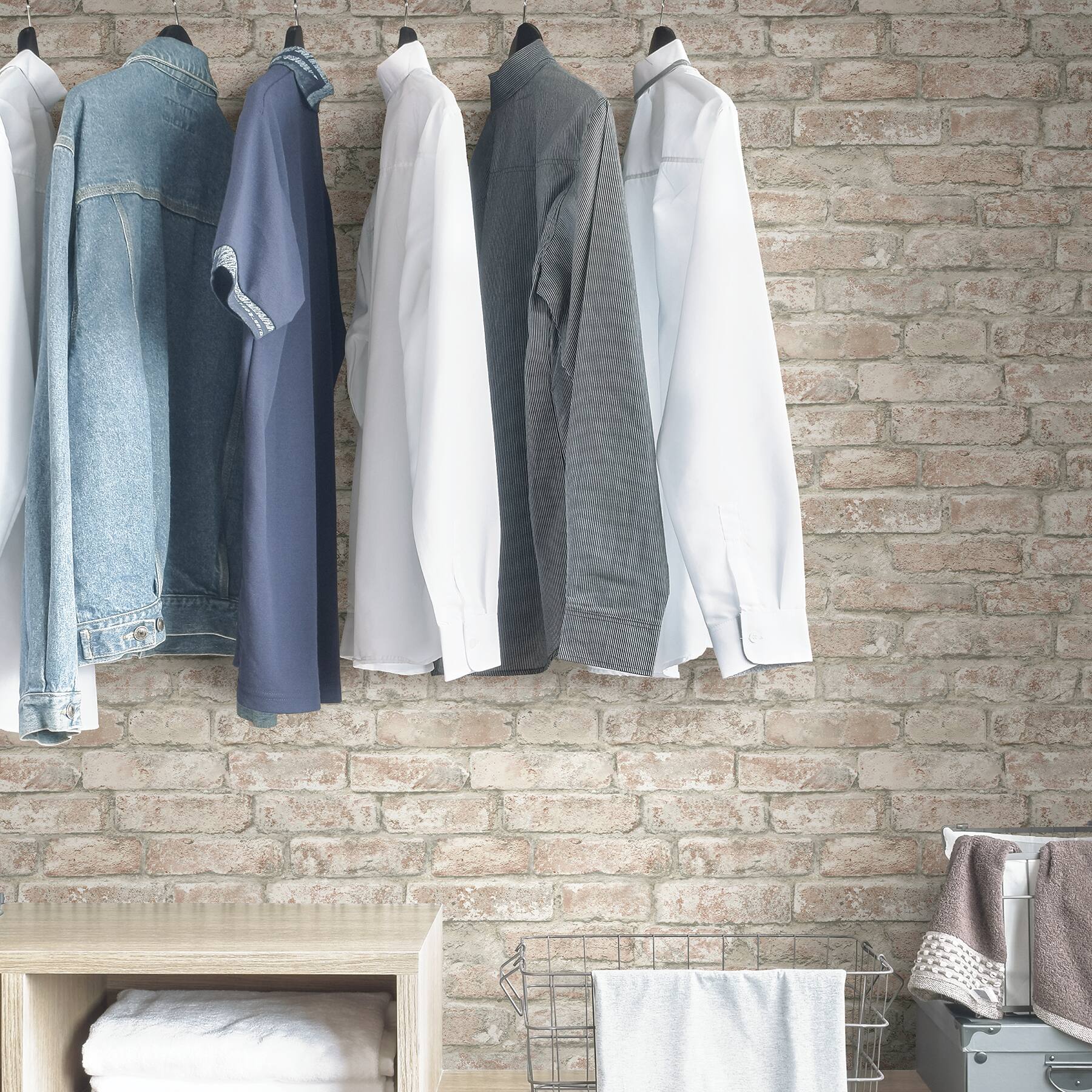 InHome White Washed Denver Brick Peel &#x26; Stick Wallpaper