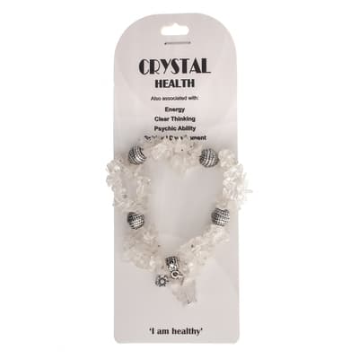 John Bead Crystal Quartz Clear Natural Stone 2-strand Bracelet With 