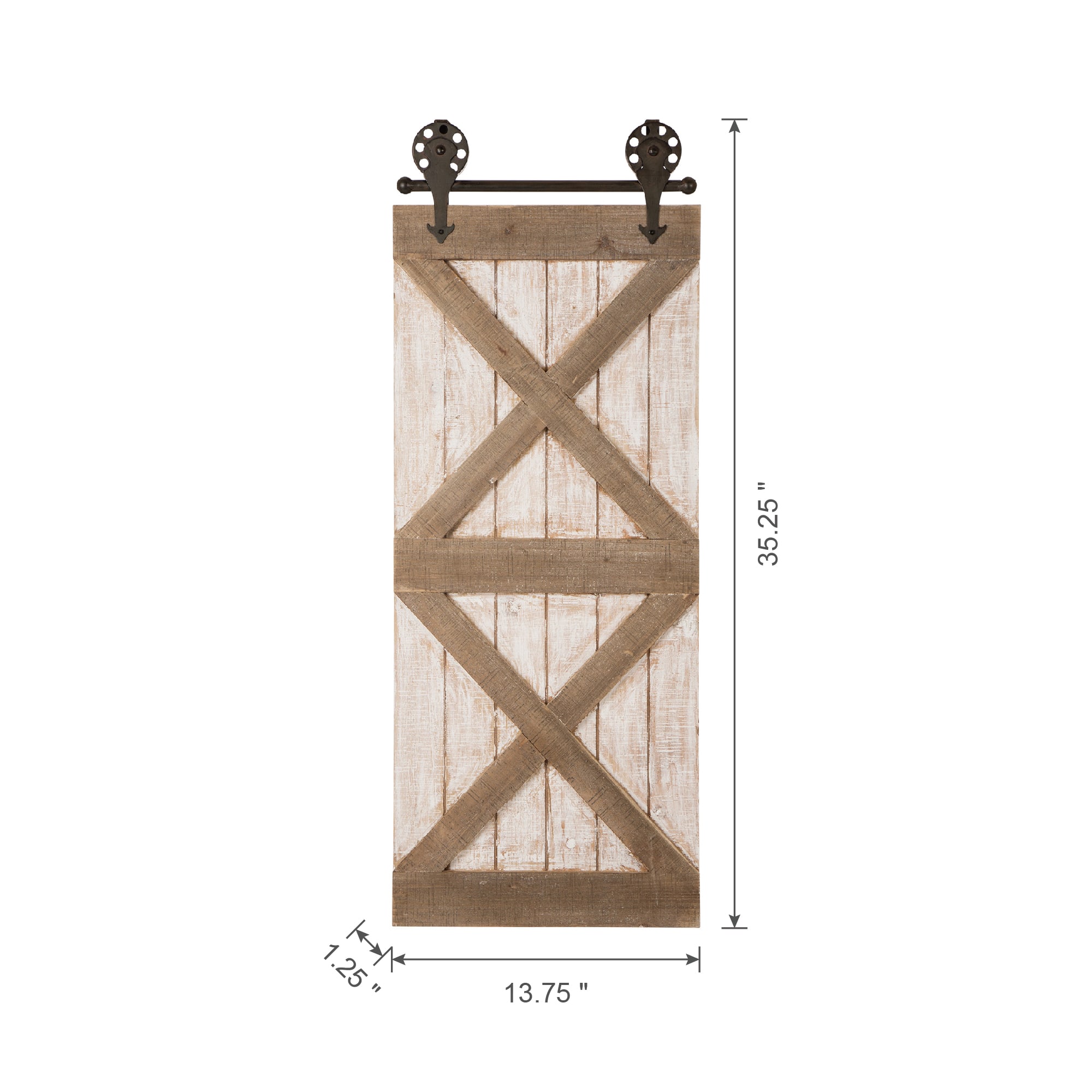 Glitzhome® 35.25" Farmhouse Wooden Barn Door