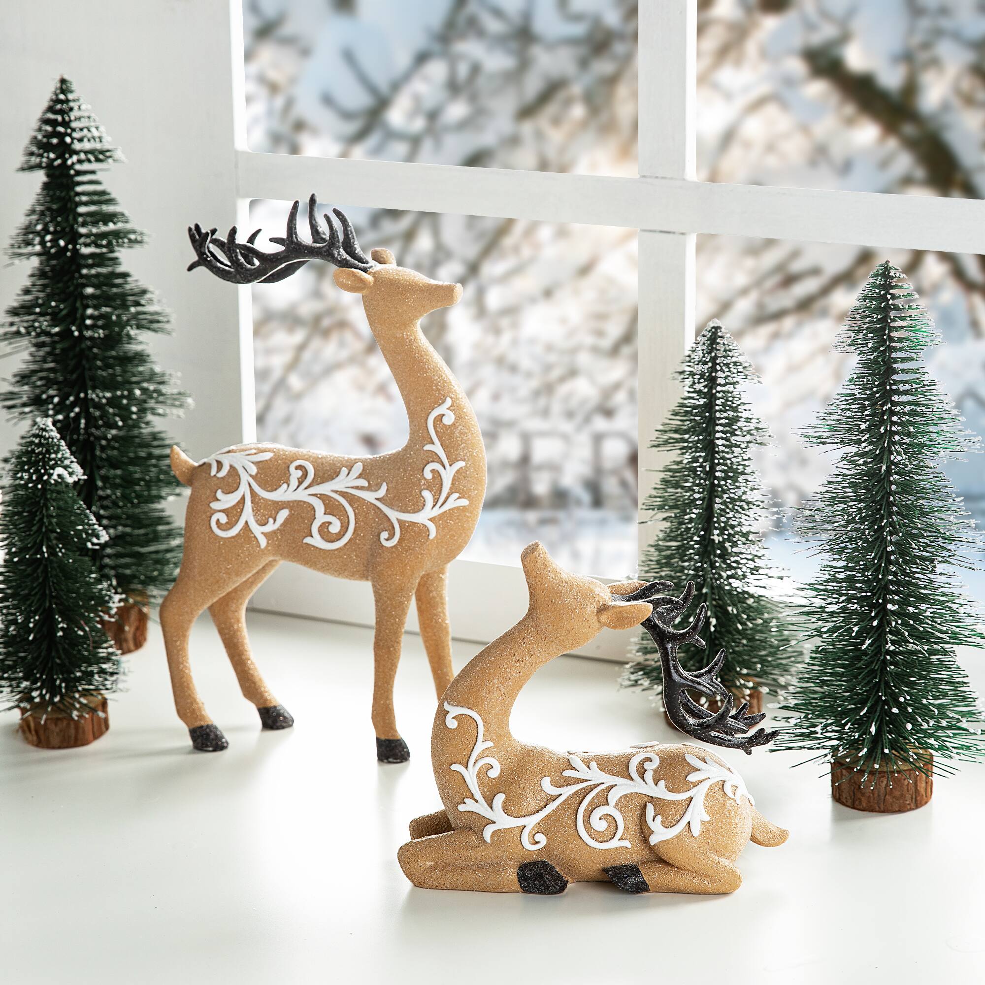Glitzhome® Reindeer Table Décor Set