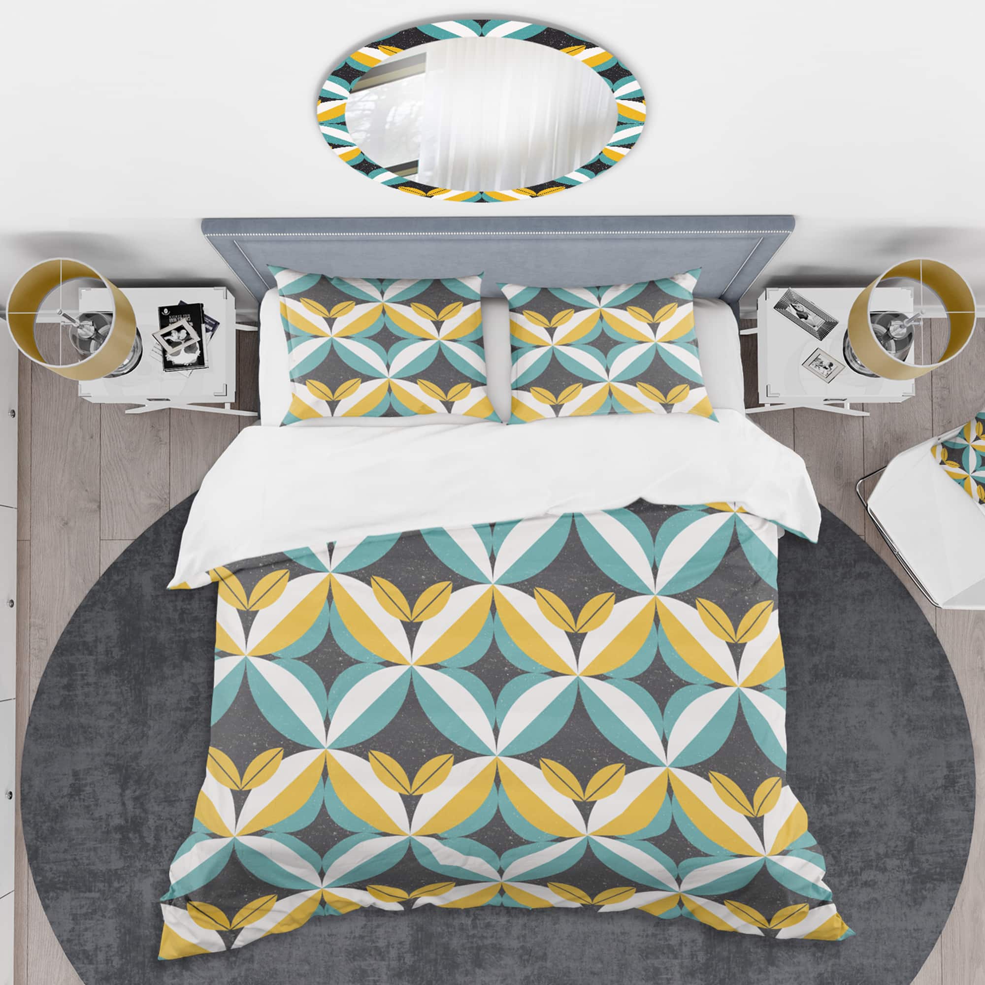 Designart &#x27;Retro Abstract Design VII&#x27; Mid-Century Duvet Cover Set