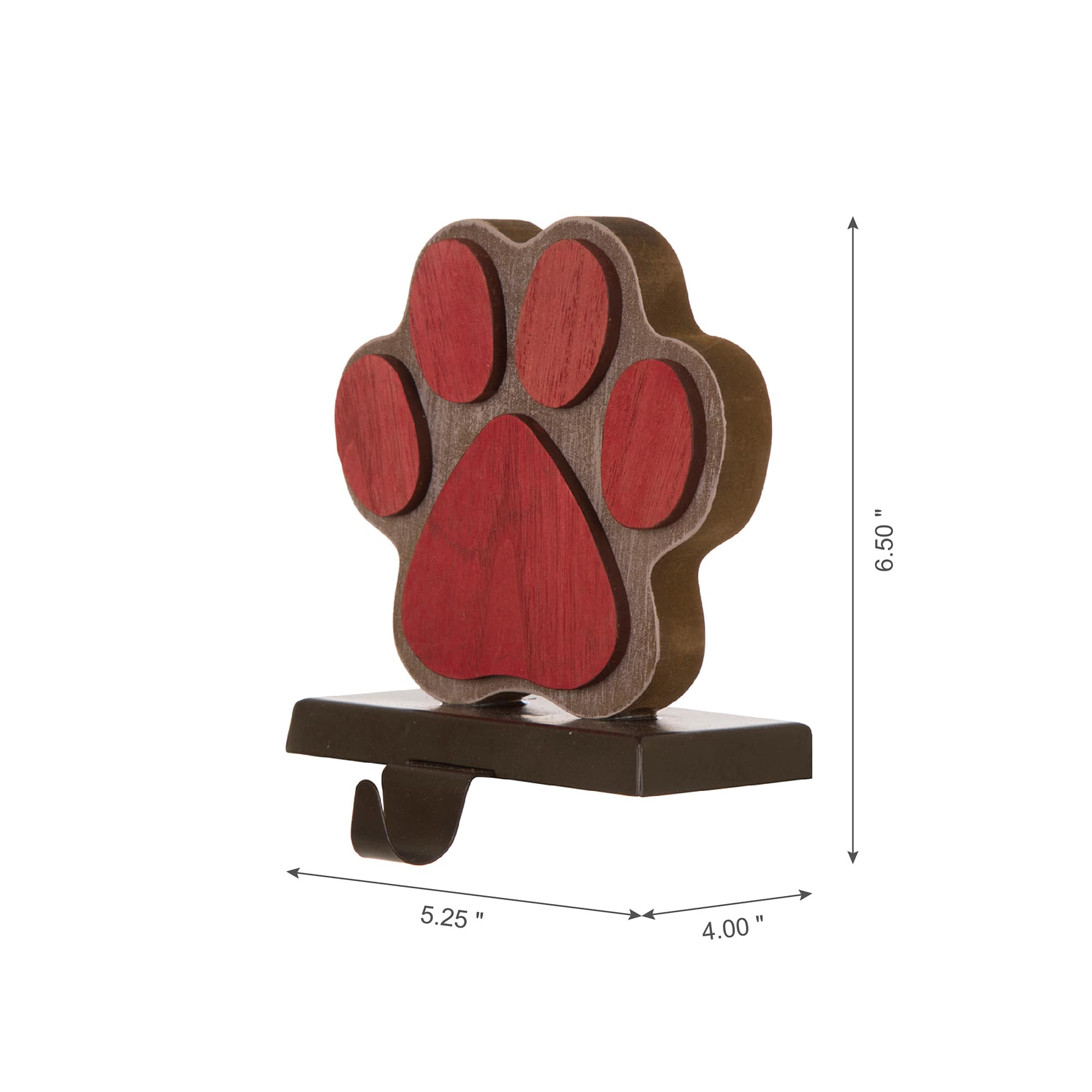 Glitzhome&#xAE; Paw Print Christmas Stocking Holder Set