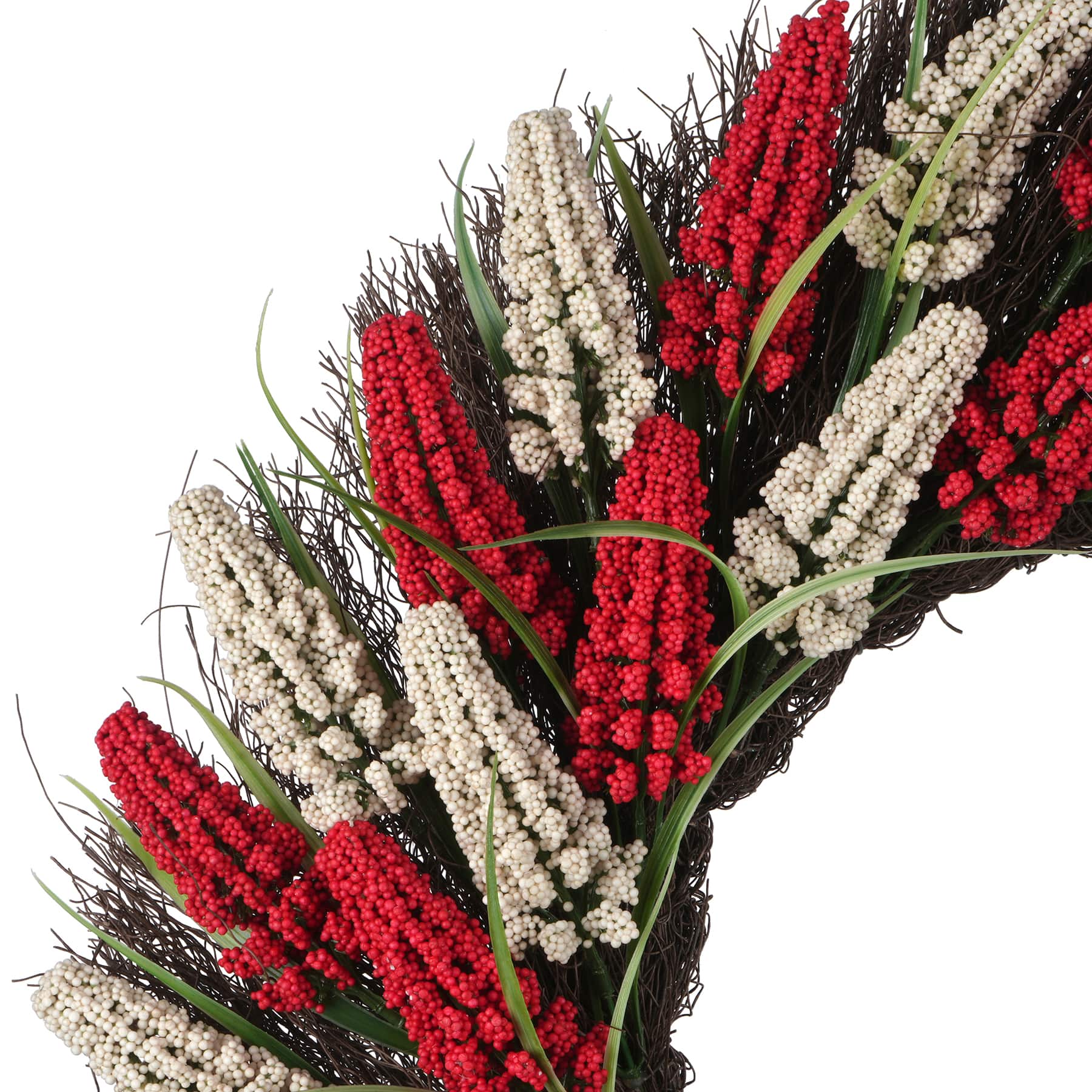 22&#x22; Red &#x26; White Heather Wreath by Celebrate It&#x2122;