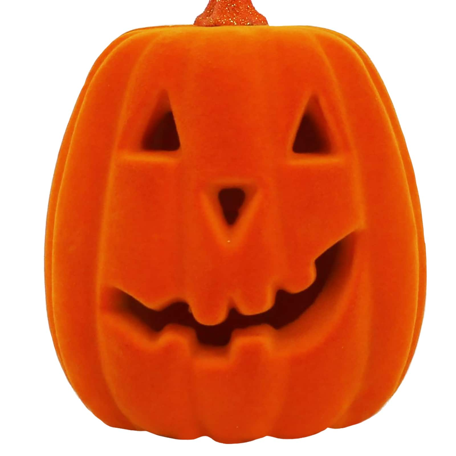 6.8&#x22; Orange Flocked Light Up Jack-O-Lantern by Ashland&#xAE;