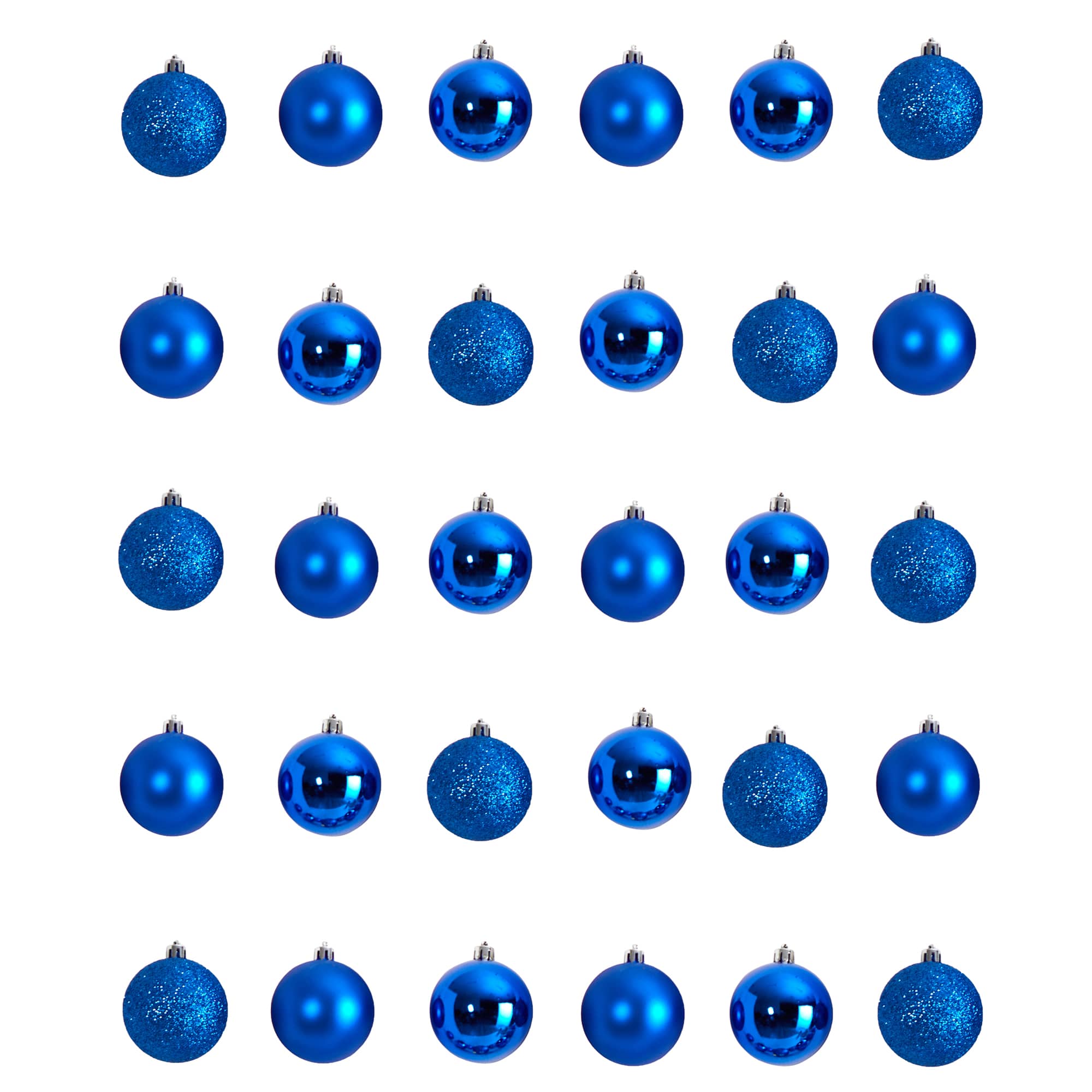 30ct. 2.5" Blue Shatterproof Christmas Ornaments