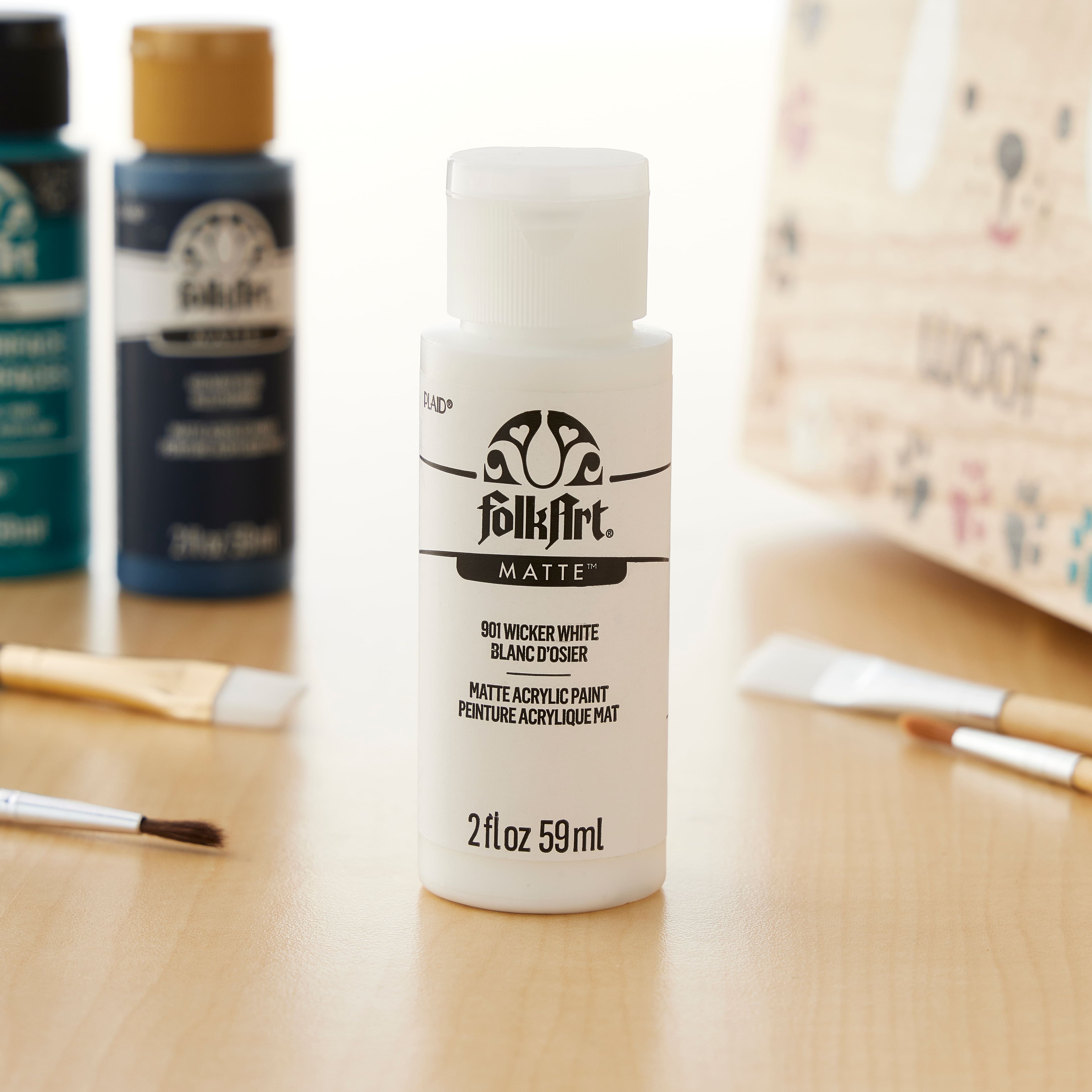 Shop Plaid FolkArt ® Fabric™ Paint - Brush On - Wicker White