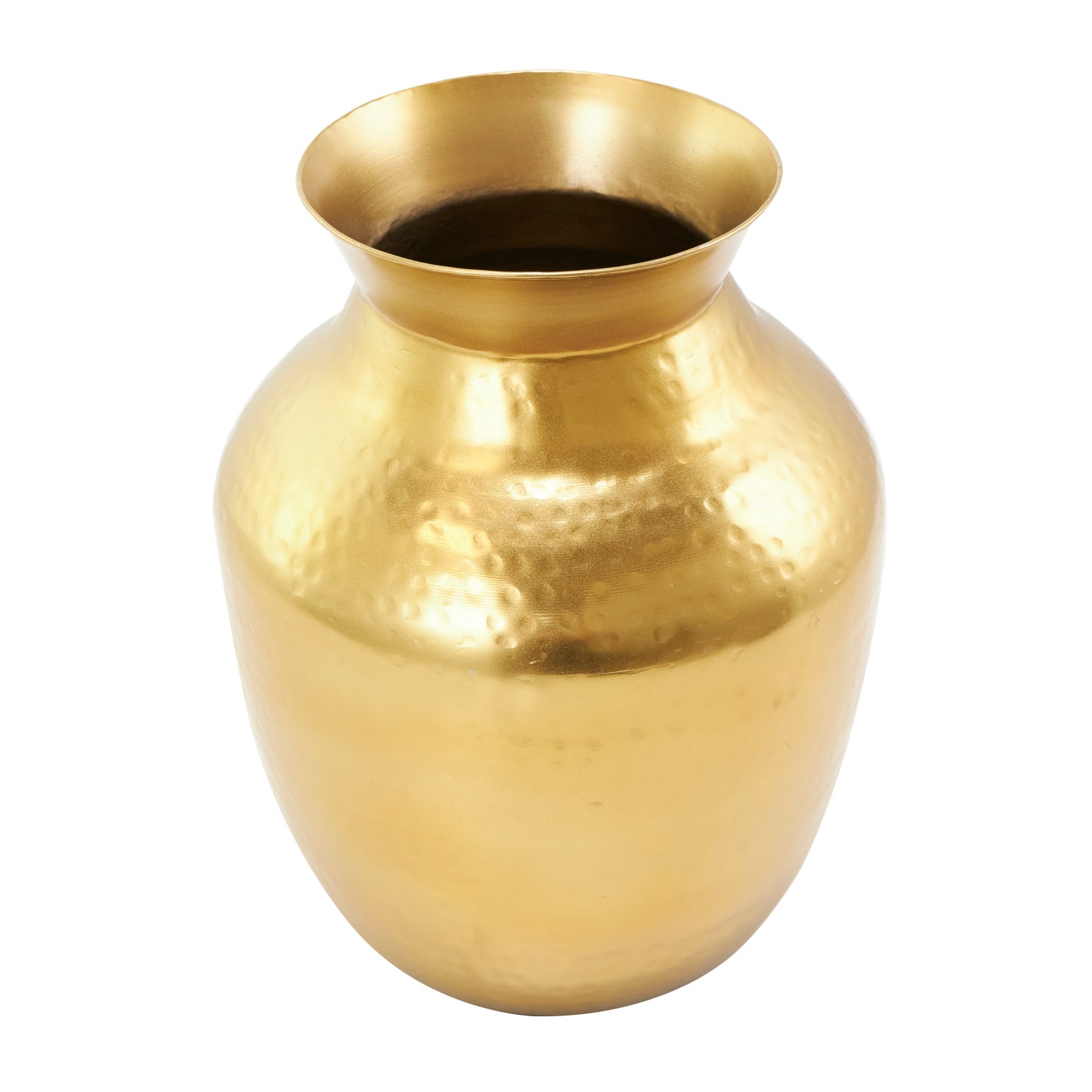 12&#x22; Gold Metal Hammered Spotted Vase