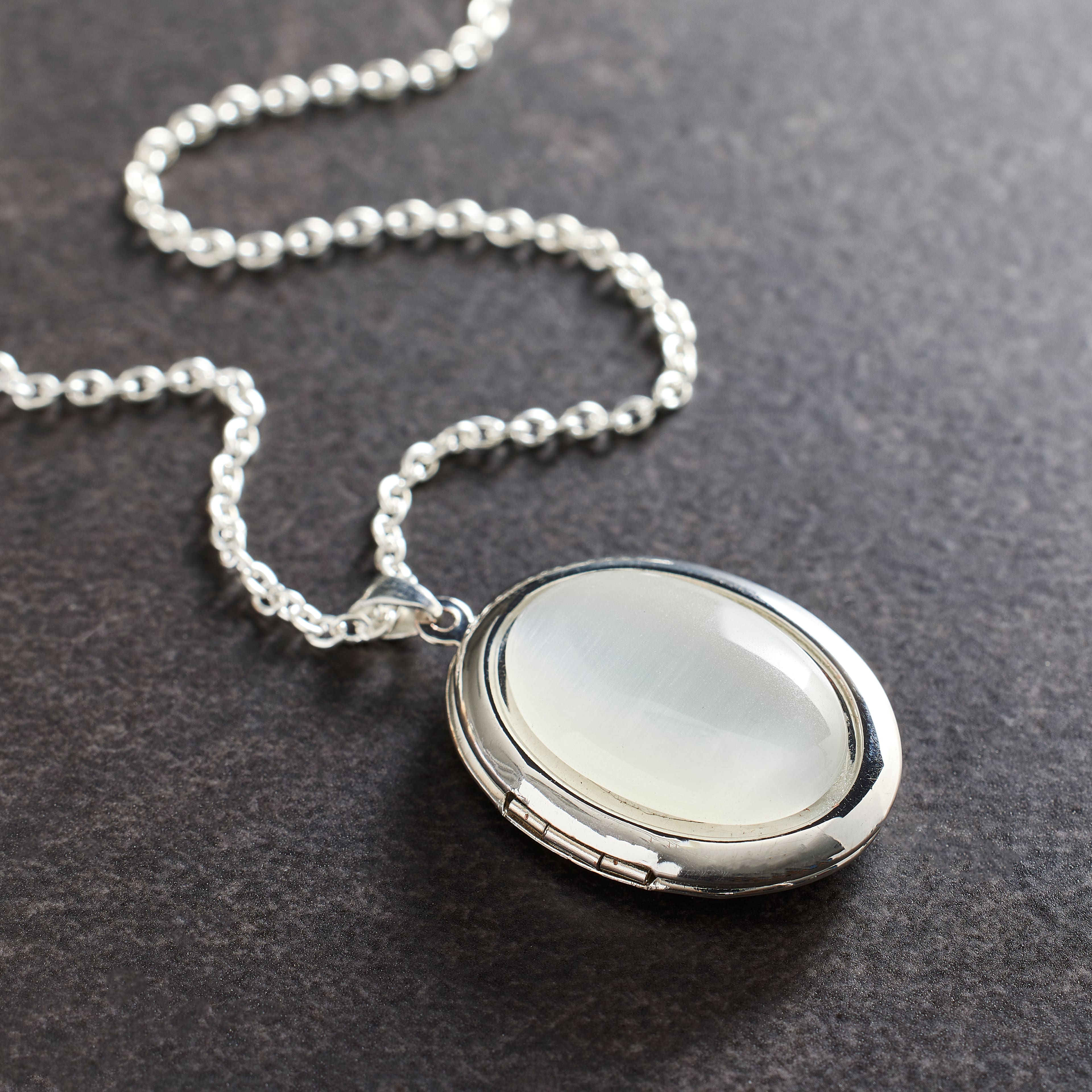 White & Rhodium Oval Locket by Bead Landing™