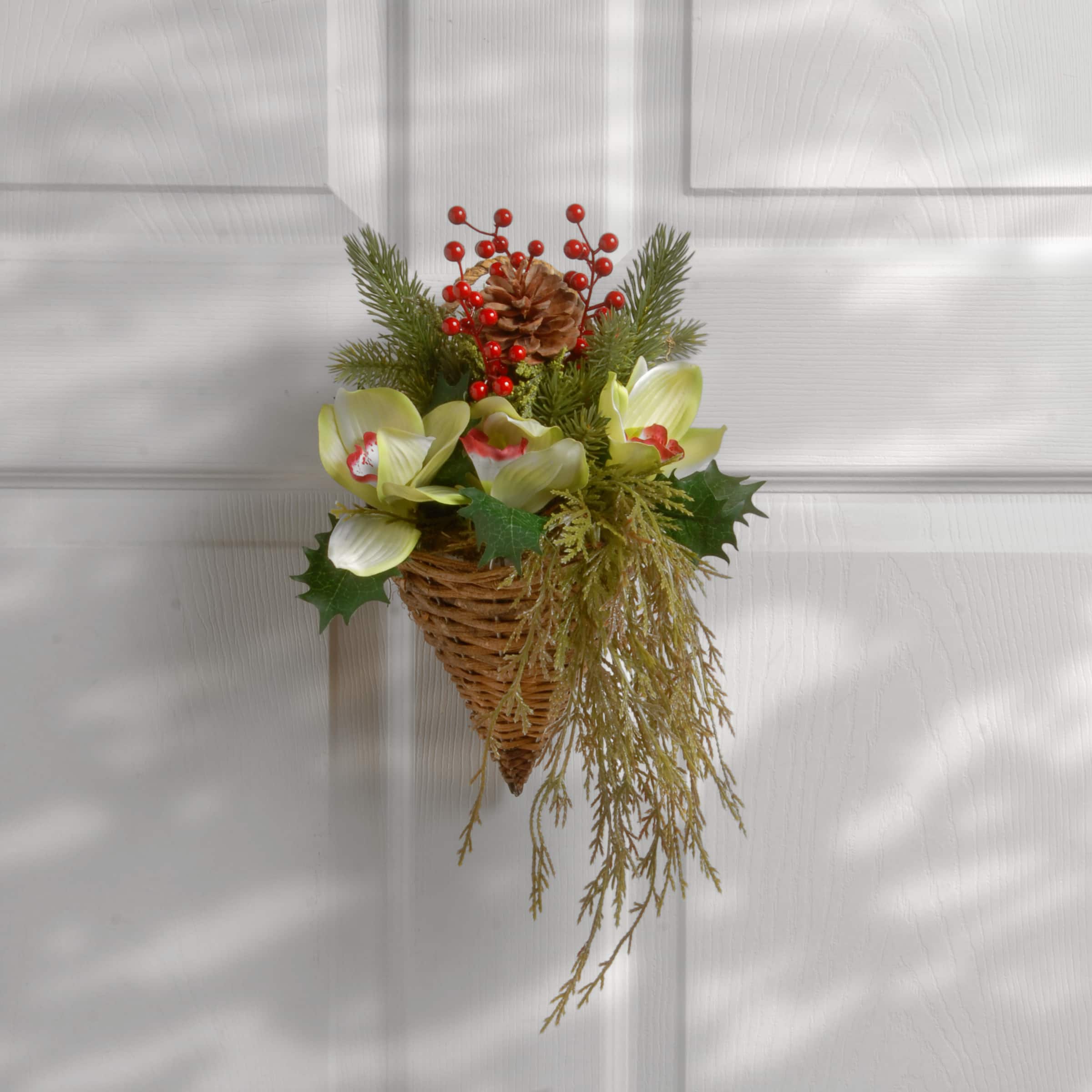 11" Cymbidium Flower Wall Basket