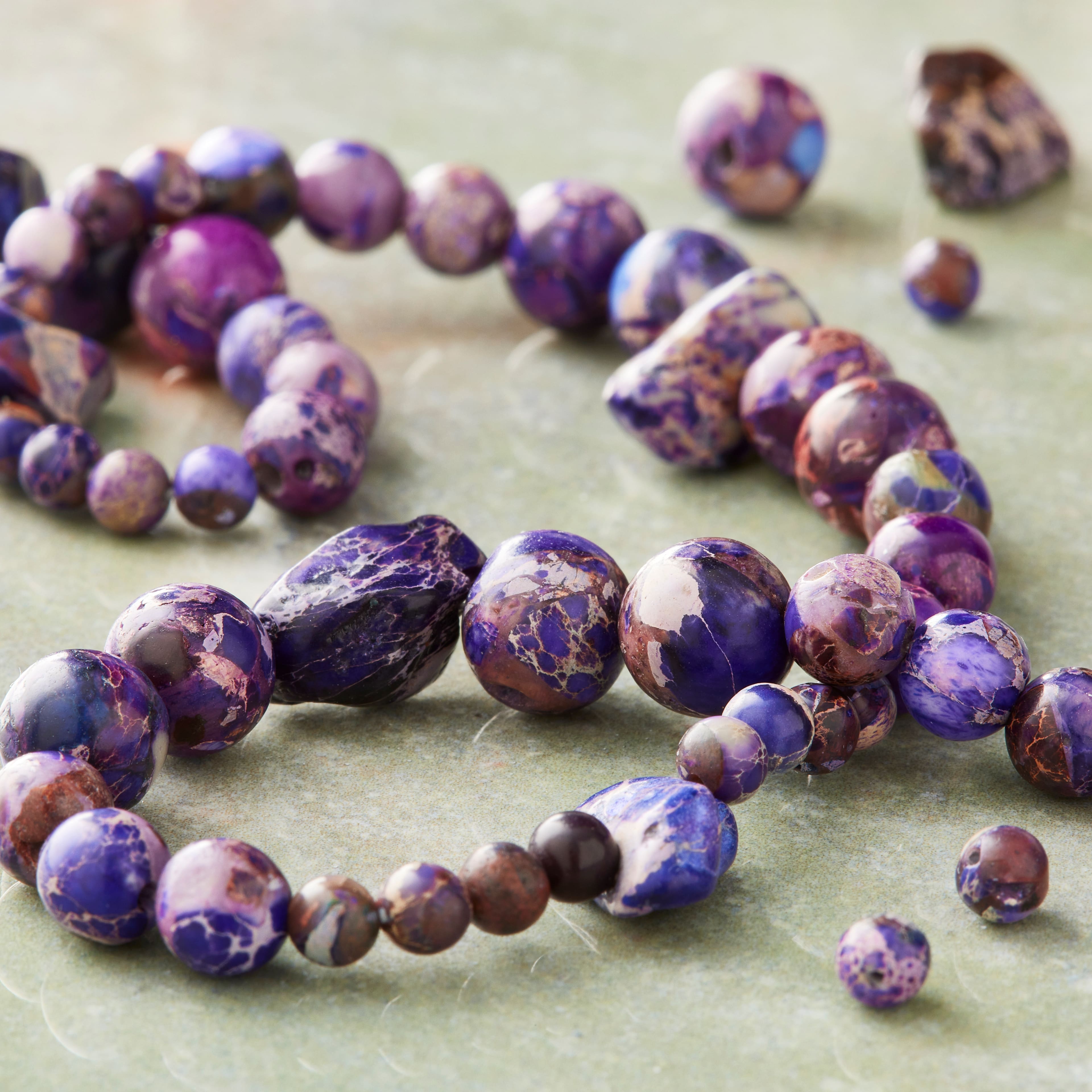 Dark Purple Jasper Semi-Precious Beads Value Pack by Bead Landing&#x2122;