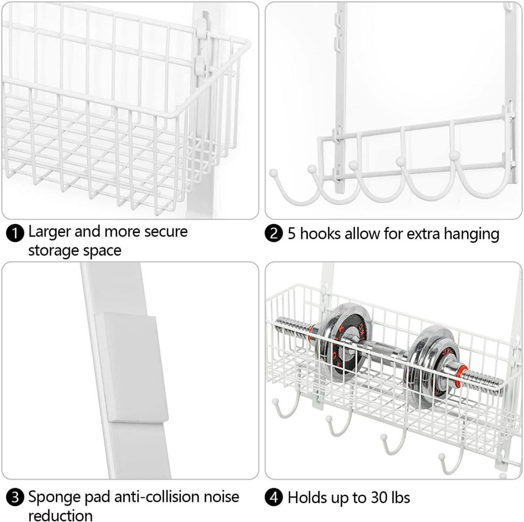 NEX&#x2122; White Over The Door Hanging Organizer Rack